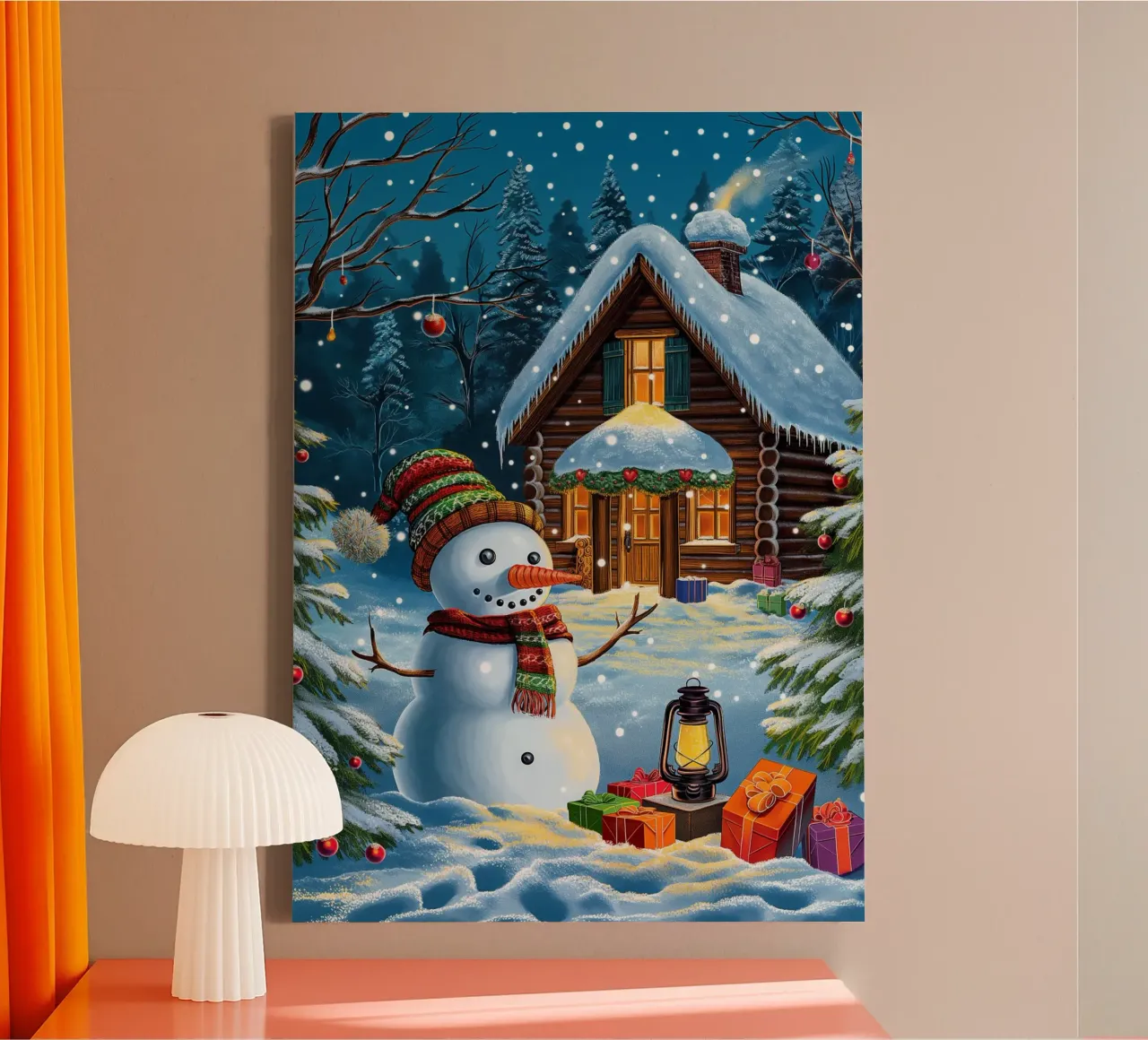 Christmas Snowman canvas by Fleur de Lys
