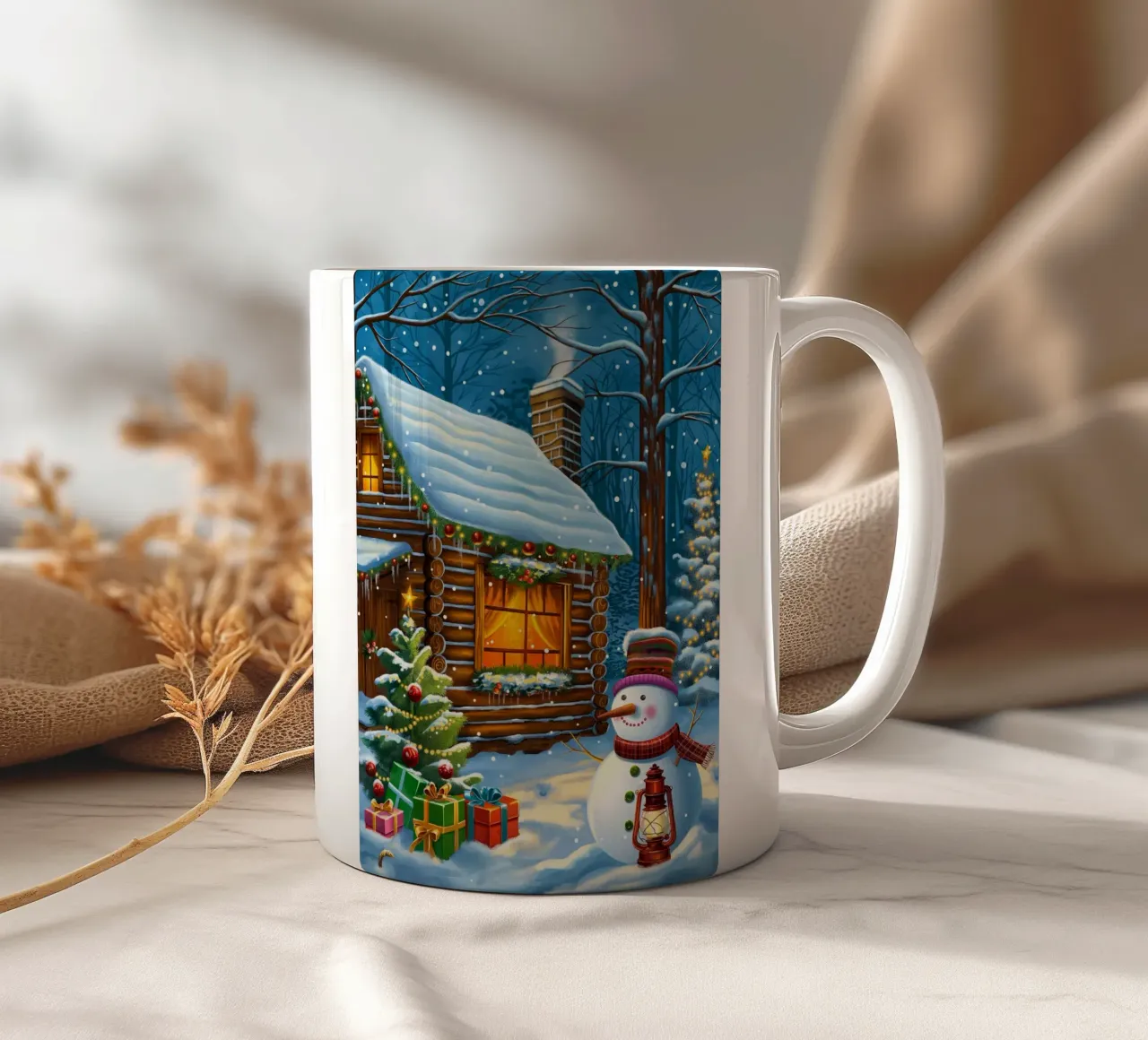 Pupazzo di neve di Natale tazza in ceramica da Fleur de Lys