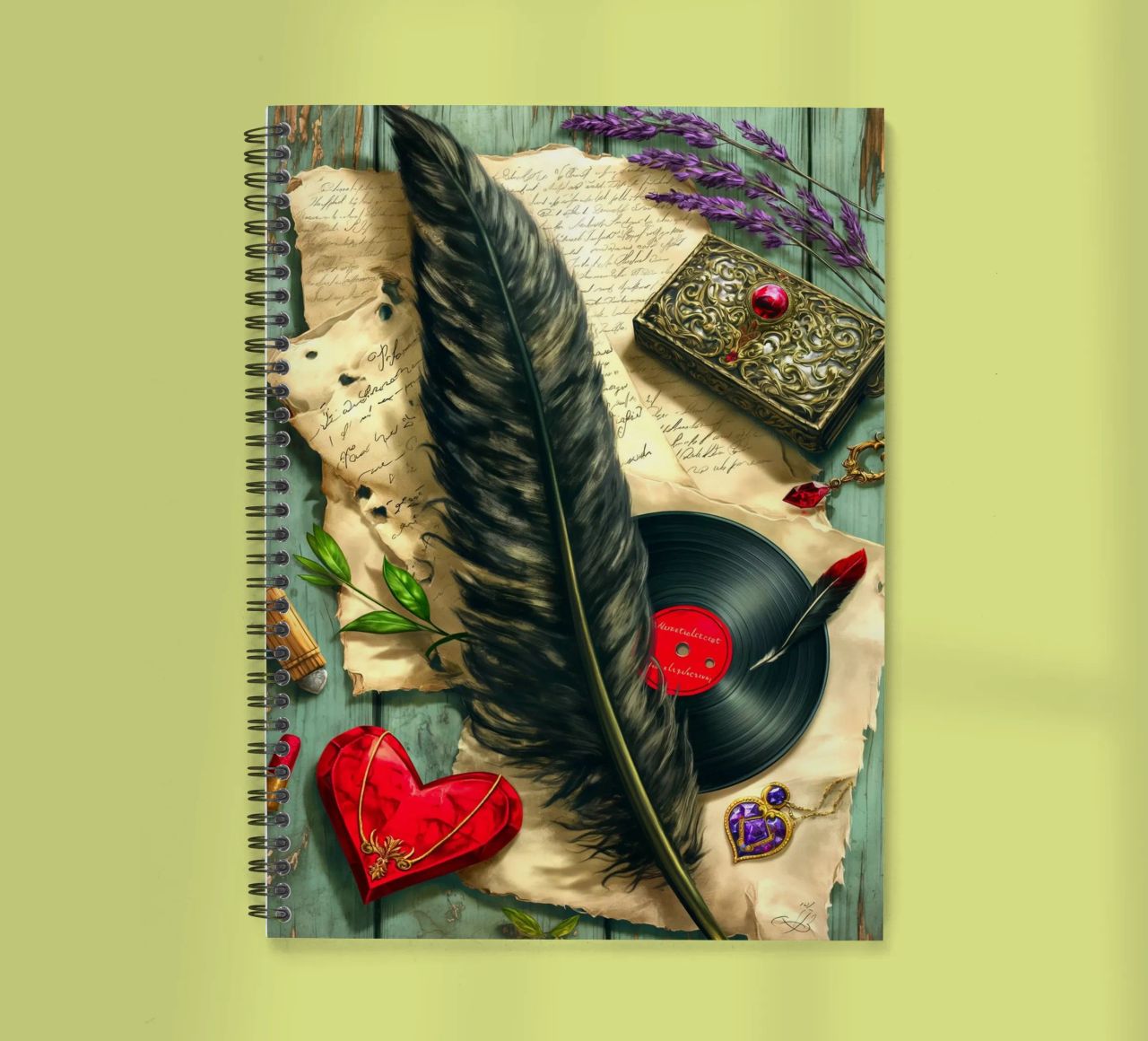 Vintage Nostalgic Romance spiral notebook by Fleur de Lys