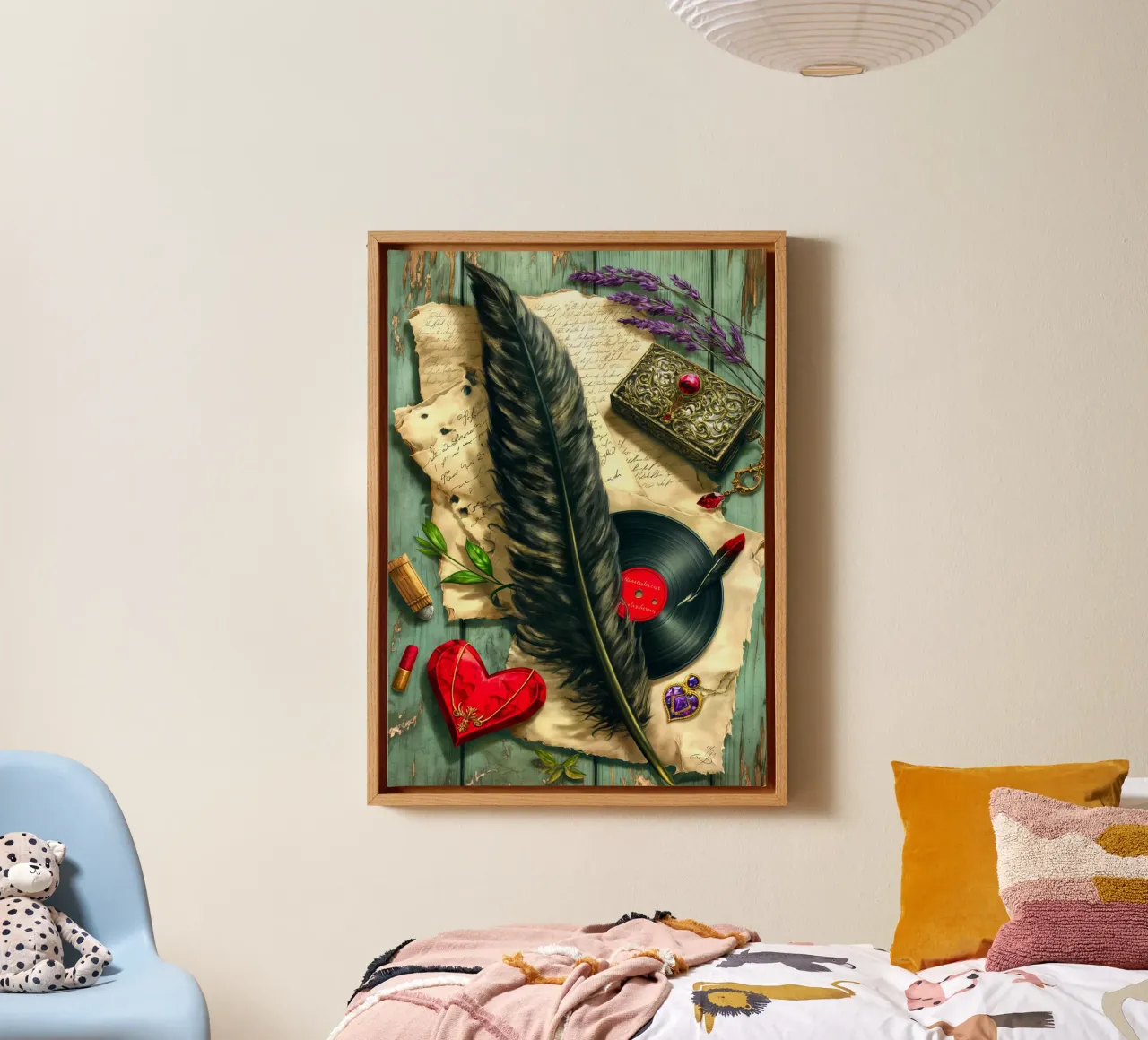 Romanticismo vintage e nostalgico tela con Cornice a cassetta da Fleur de Lys