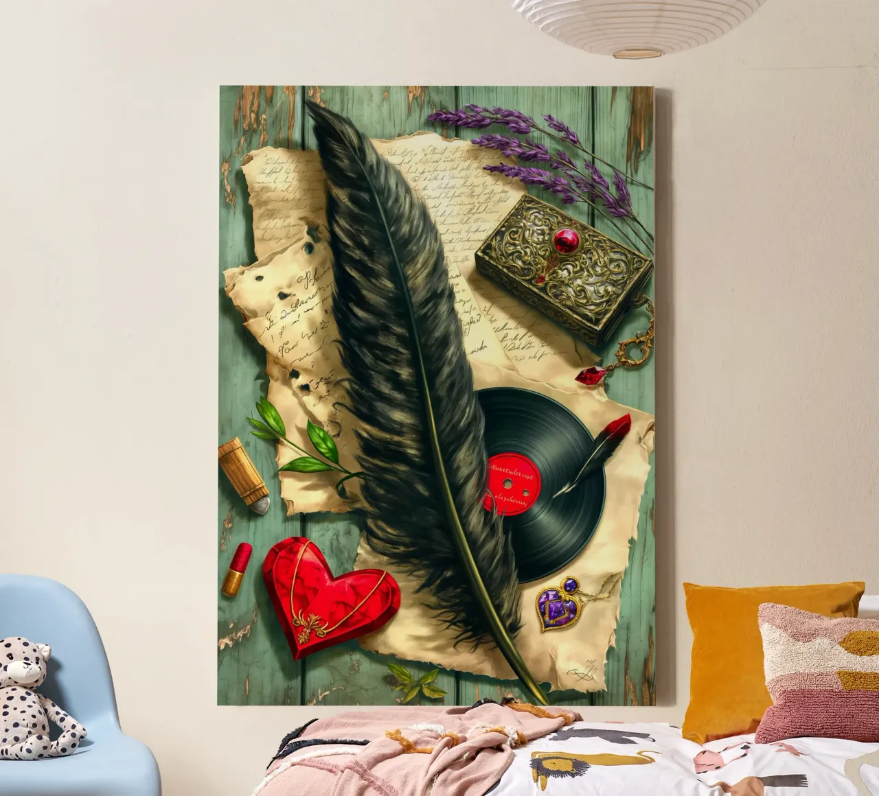 Romanticismo vintage e nostalgico tela con Cornice a cassetta da Fleur de Lys