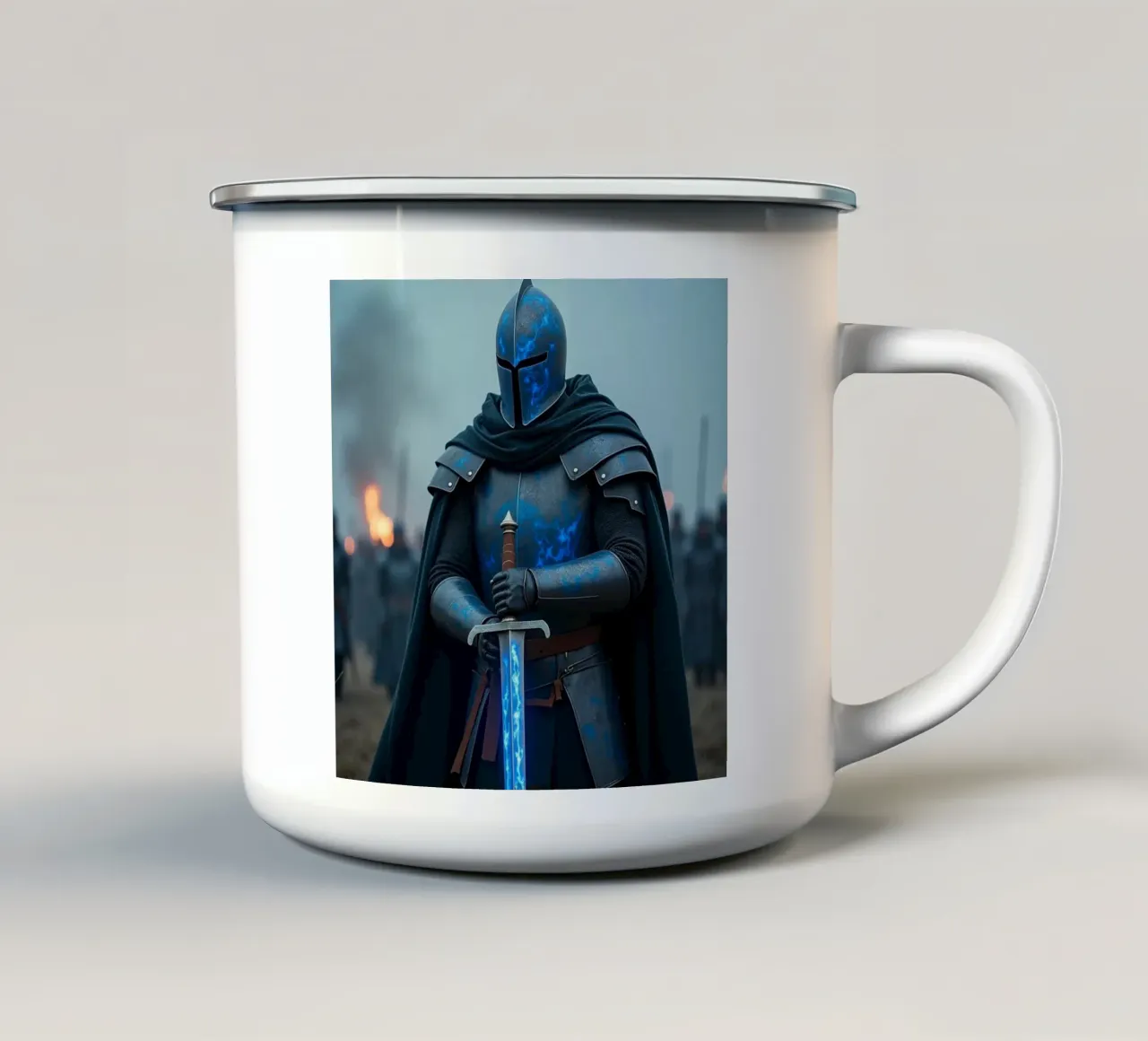 cavaliere tazza in smalto da van hellen