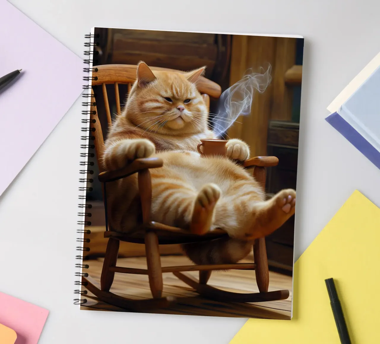 Chill Cat spiral notebook by Fleur de Lys