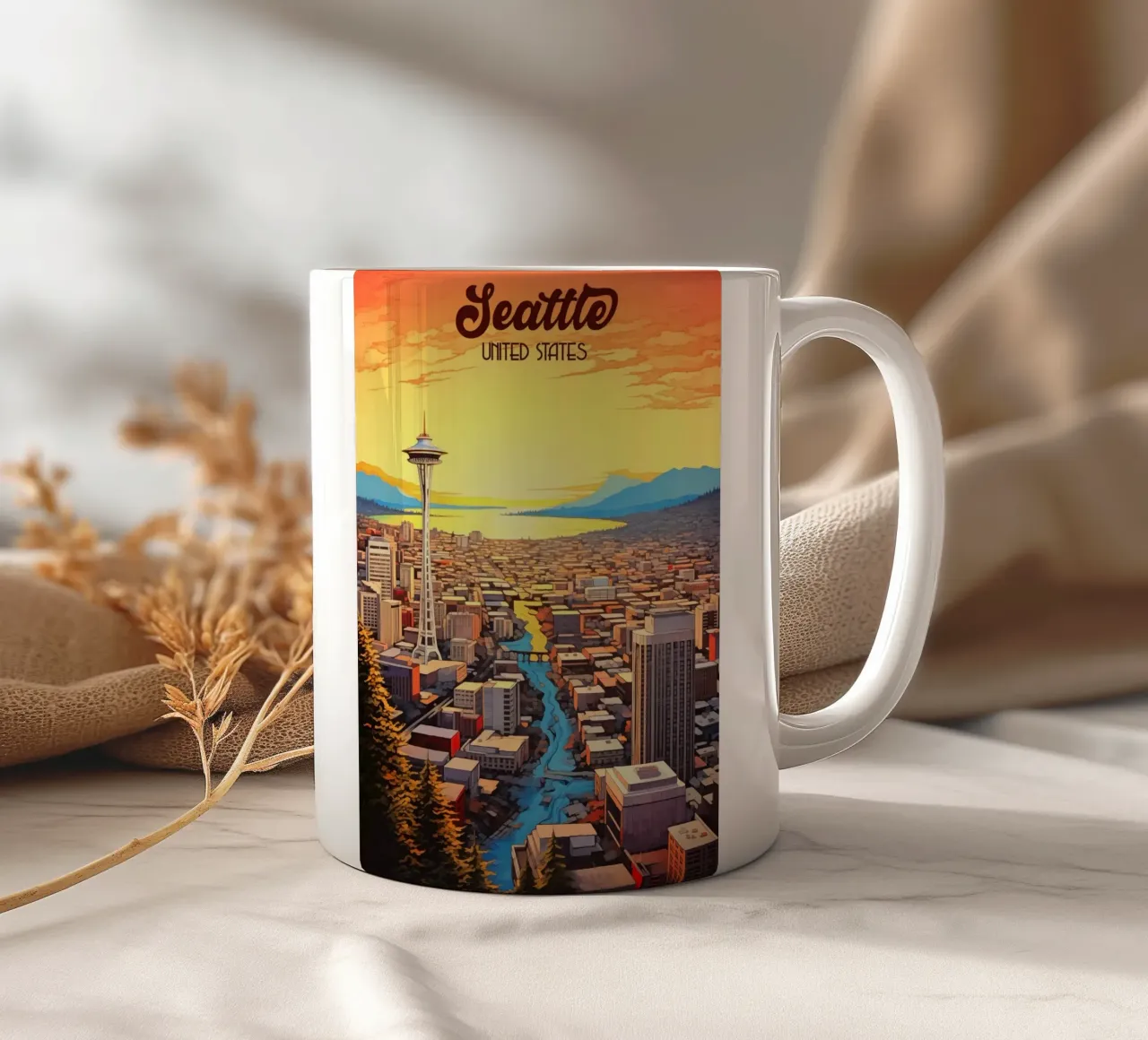 Seattle USA tazza in ceramica da Fleur de Lys