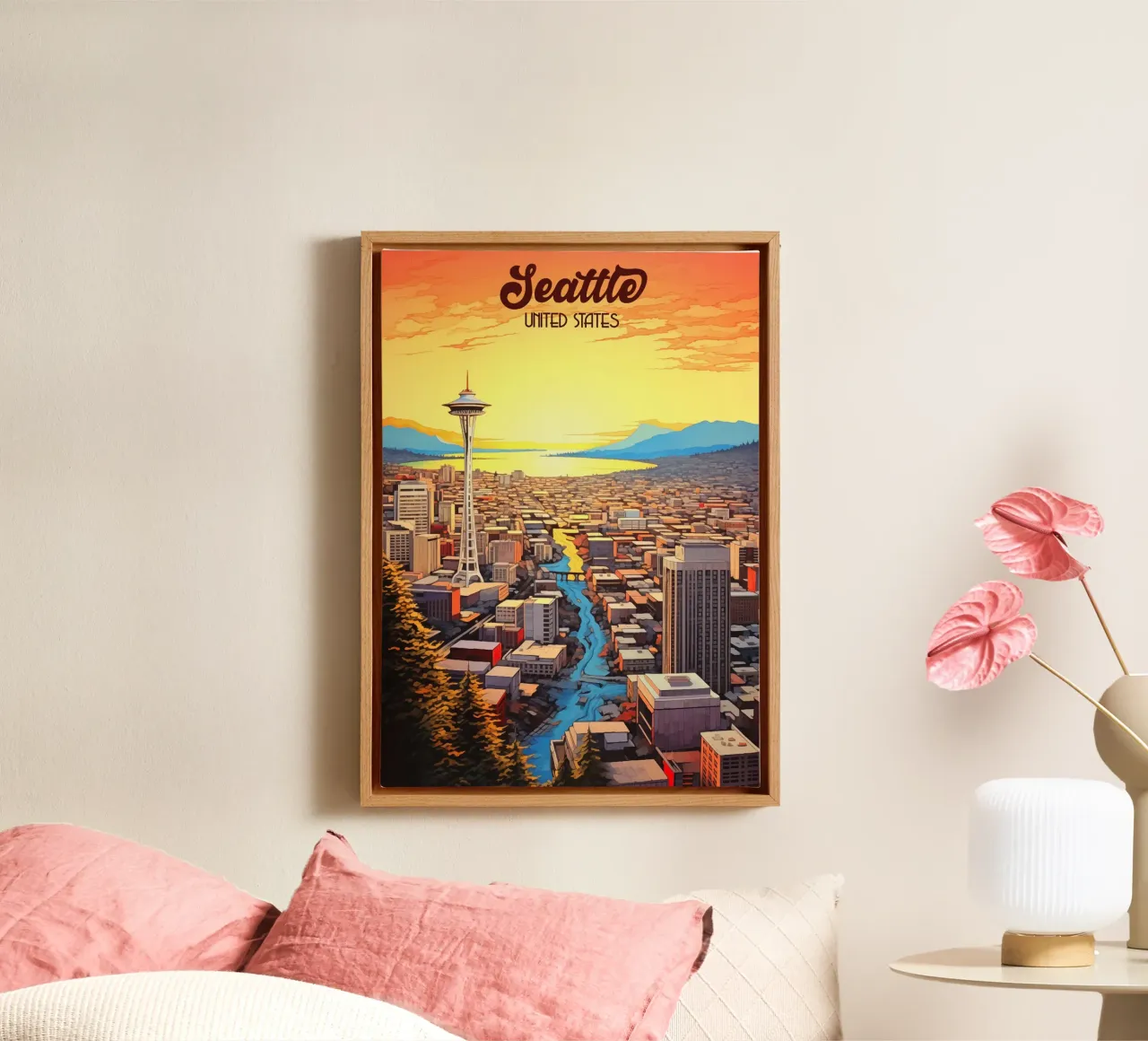 Seattle VS canvas met Baklijst van Fleur de Lys