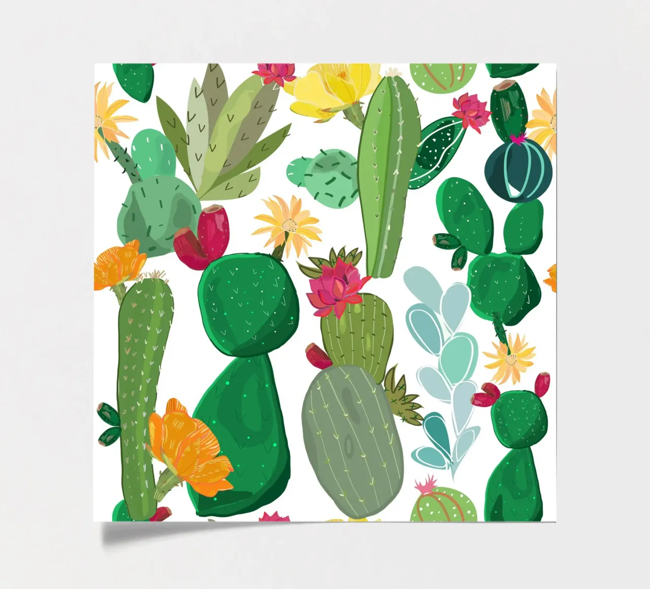 Cactus and succulent pattern sticker sheet by gulsengunel