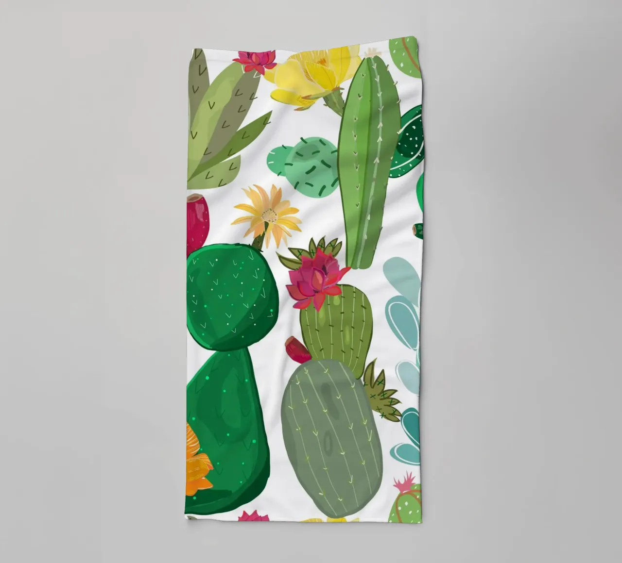 Cactus and succulent pattern towel by gulsengunel