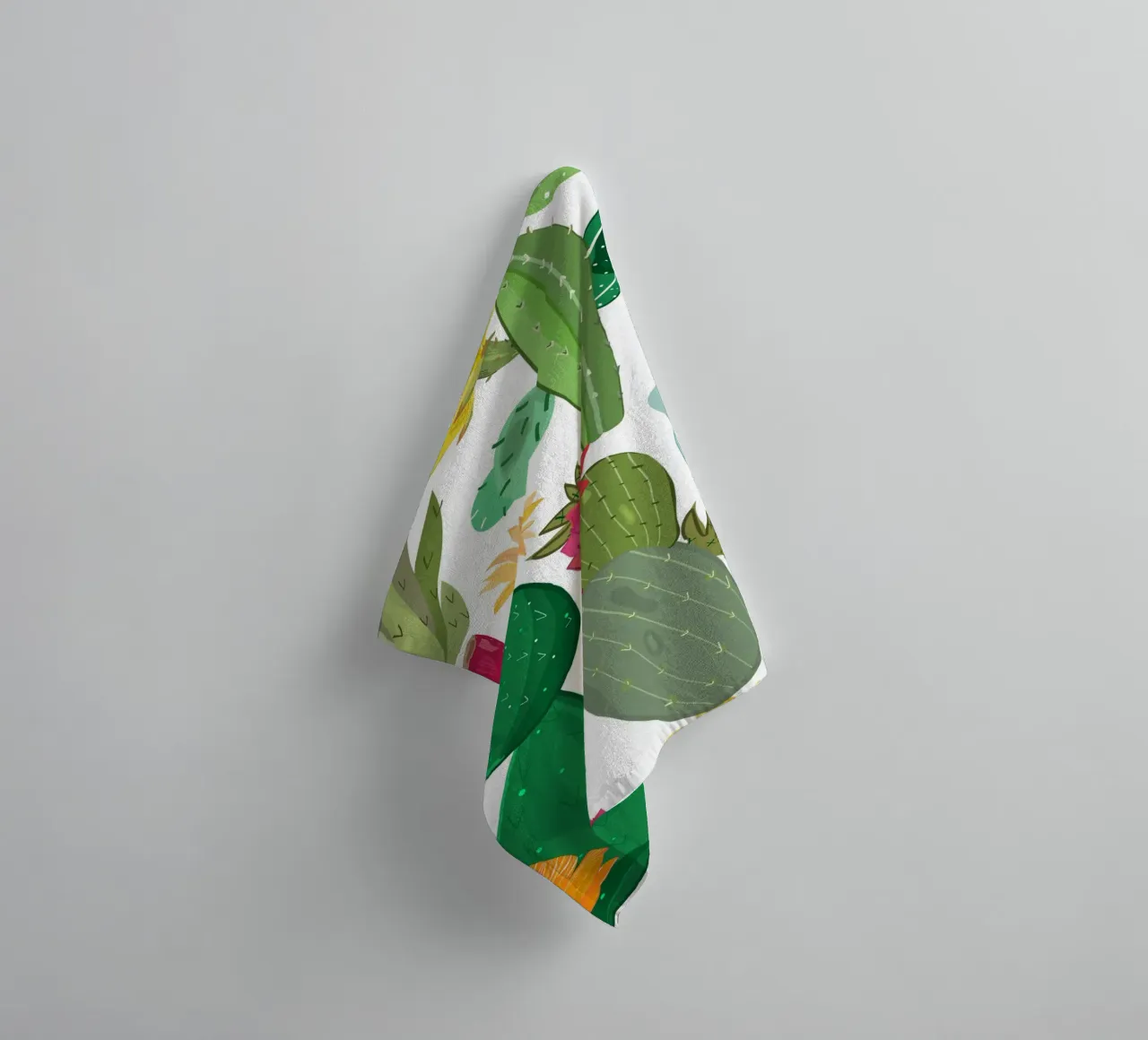 Cactus and succulent pattern towel by gulsengunel