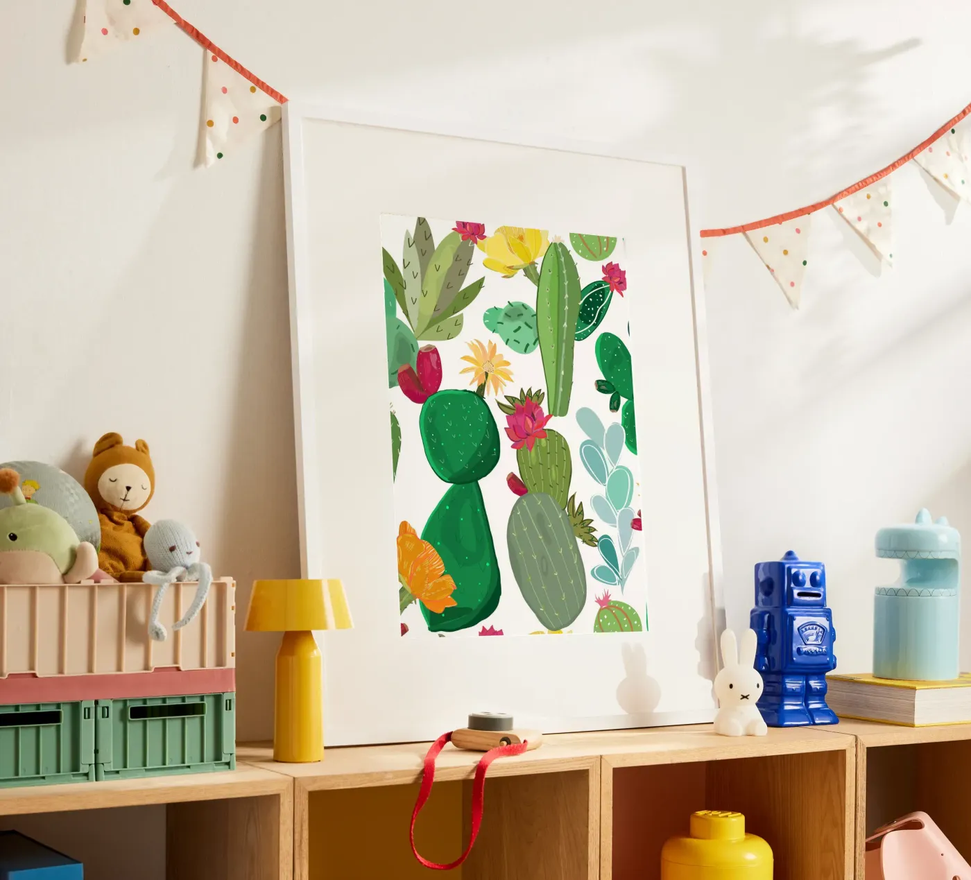 Cactus and succulent pattern poster by gulsengunel