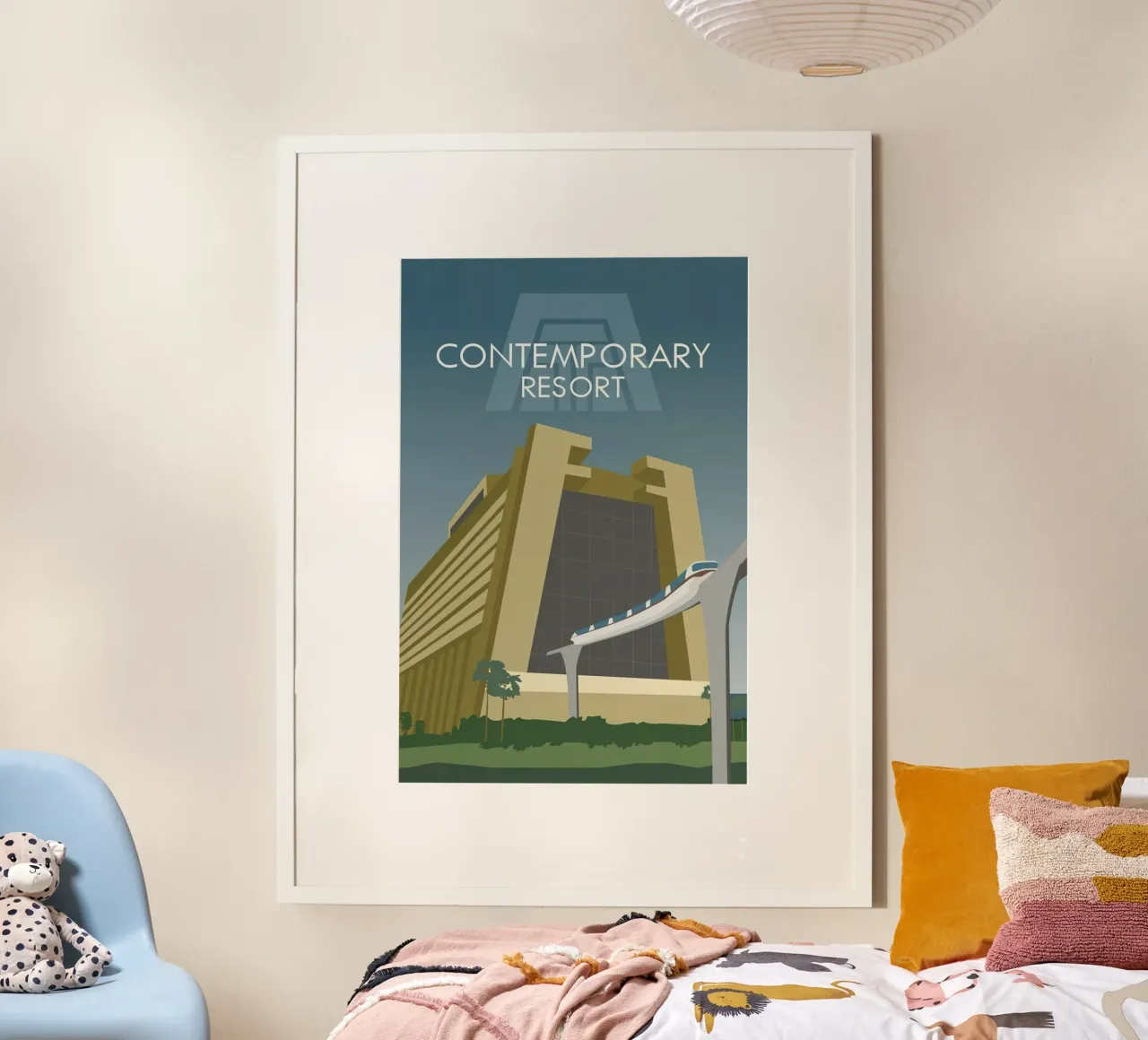 Resort World Contemporary poster con telaio in alluminio da williamsshop