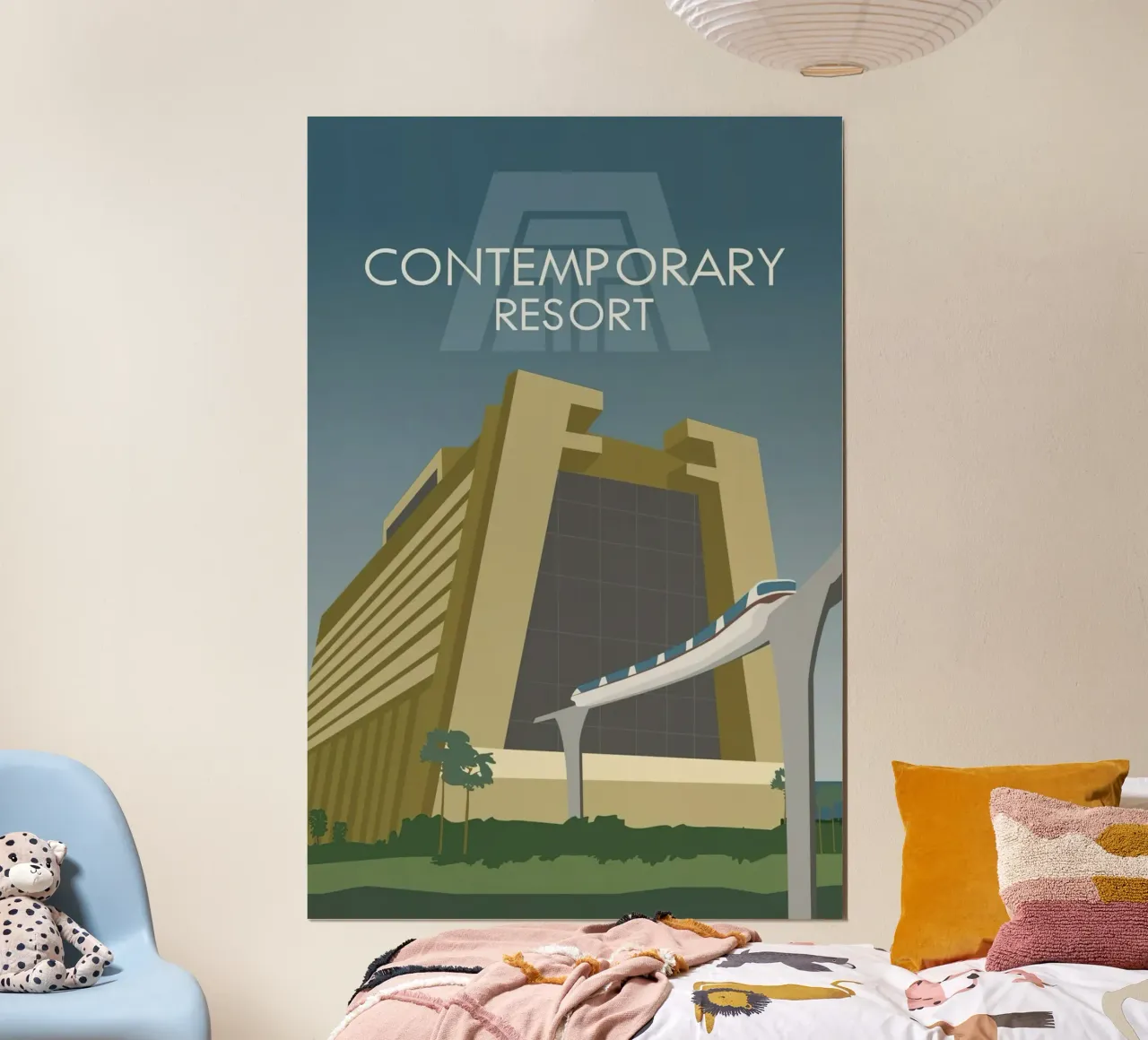 Resort World Contemporary poster con telaio in alluminio da williamsshop