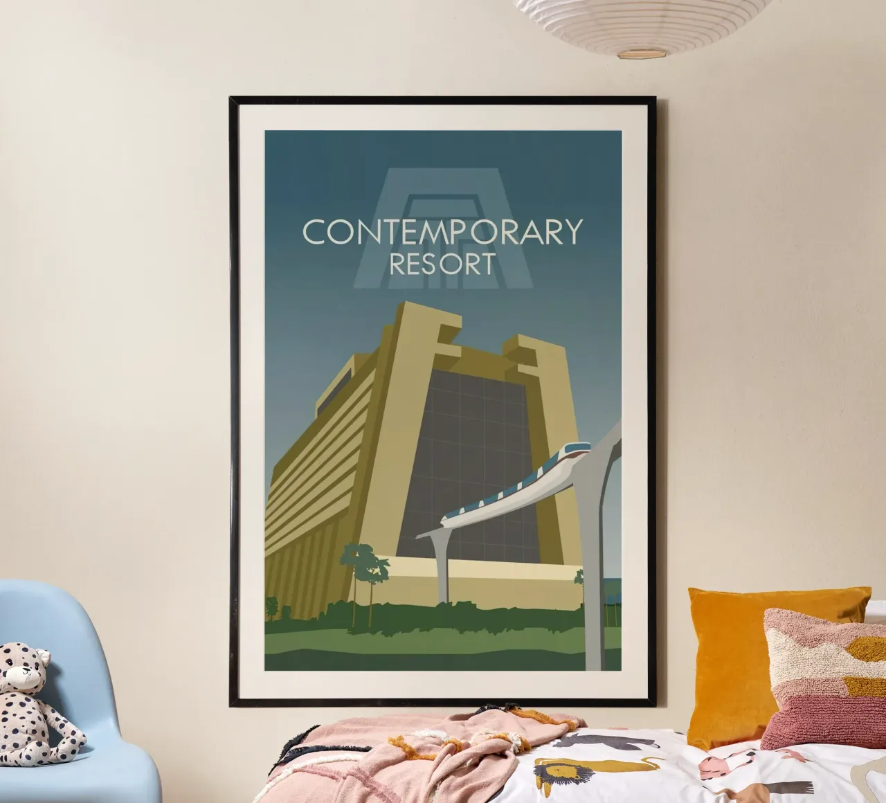 Resort World Contemporary poster con telaio in alluminio da williamsshop