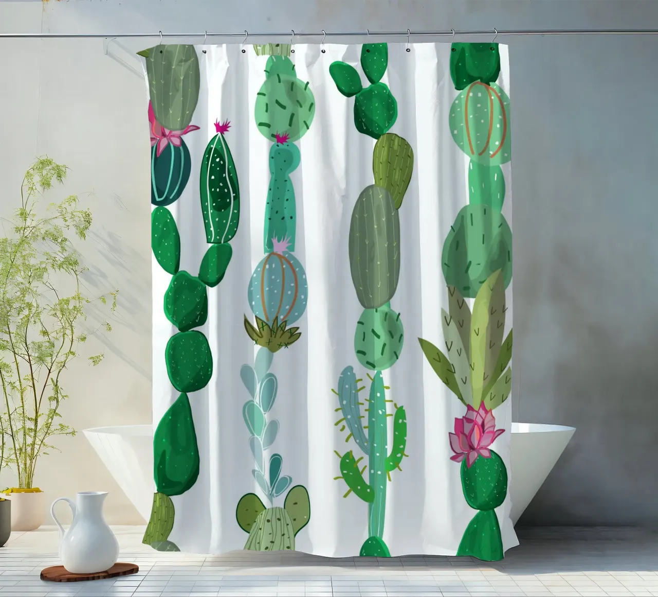Cactus e succulente tenda da doccia da gulsengunel