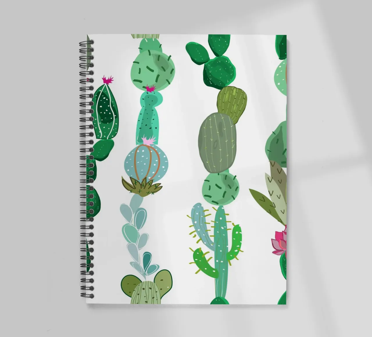 Cactus and succulent spiral notebook by gulsengunel