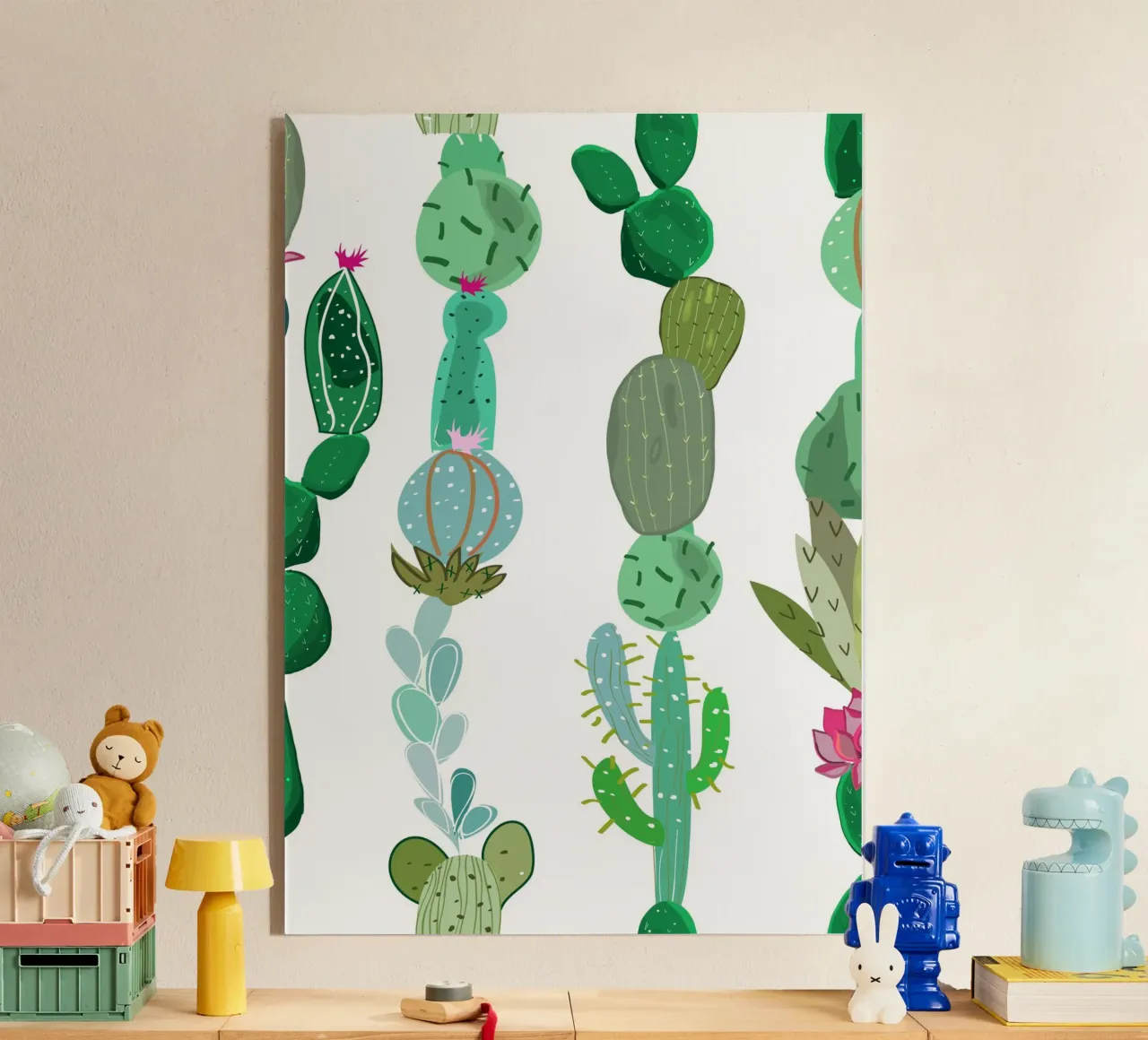 Cactus en vetplant acryl van gulsengunel