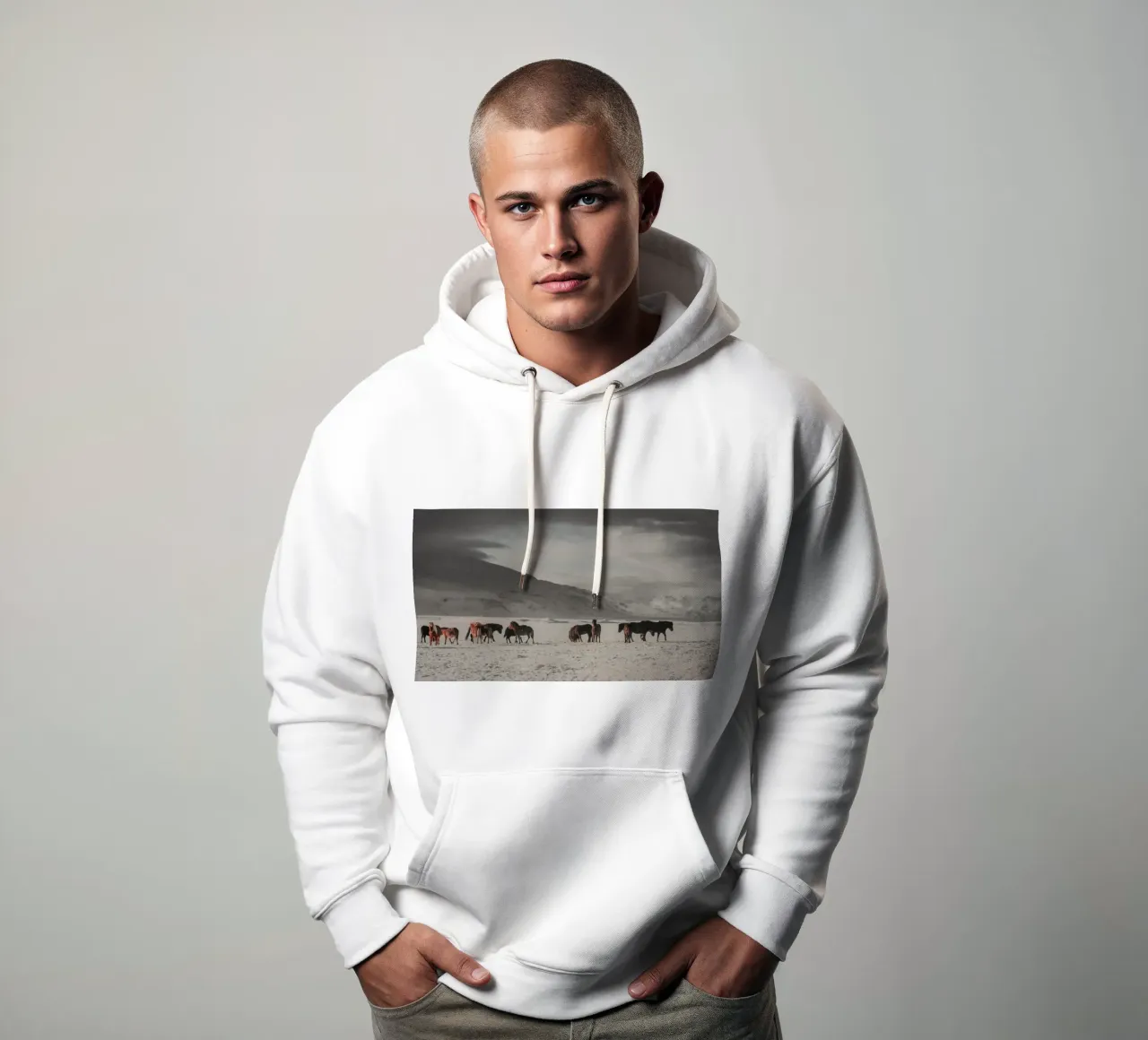 animals in landscape cold hoodie by Horsire