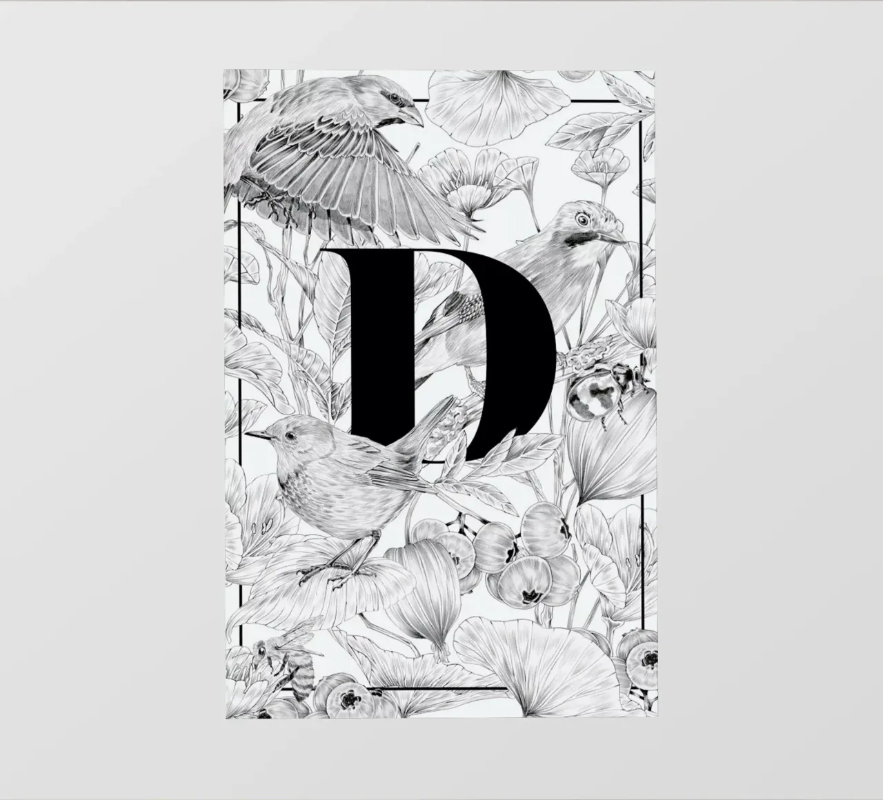 Floral Alphabet D telo in pvc da Faunesque