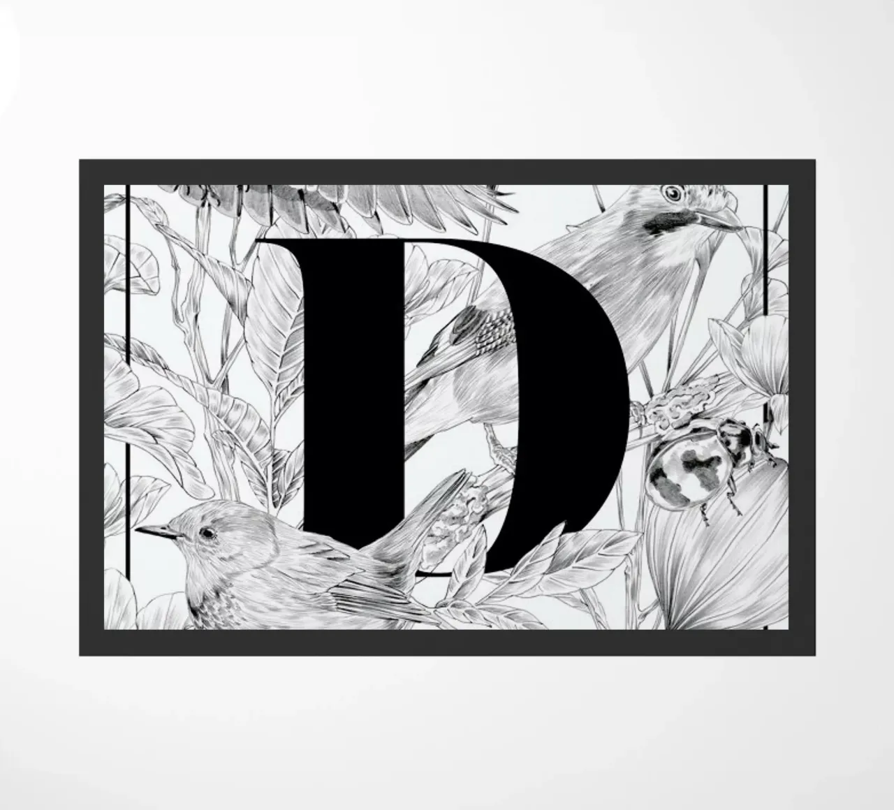 Floral Alphabet D zerbino da Faunesque