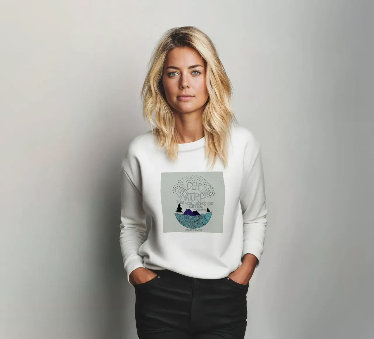 Einstein Nature sweatshirt by Leah Flores