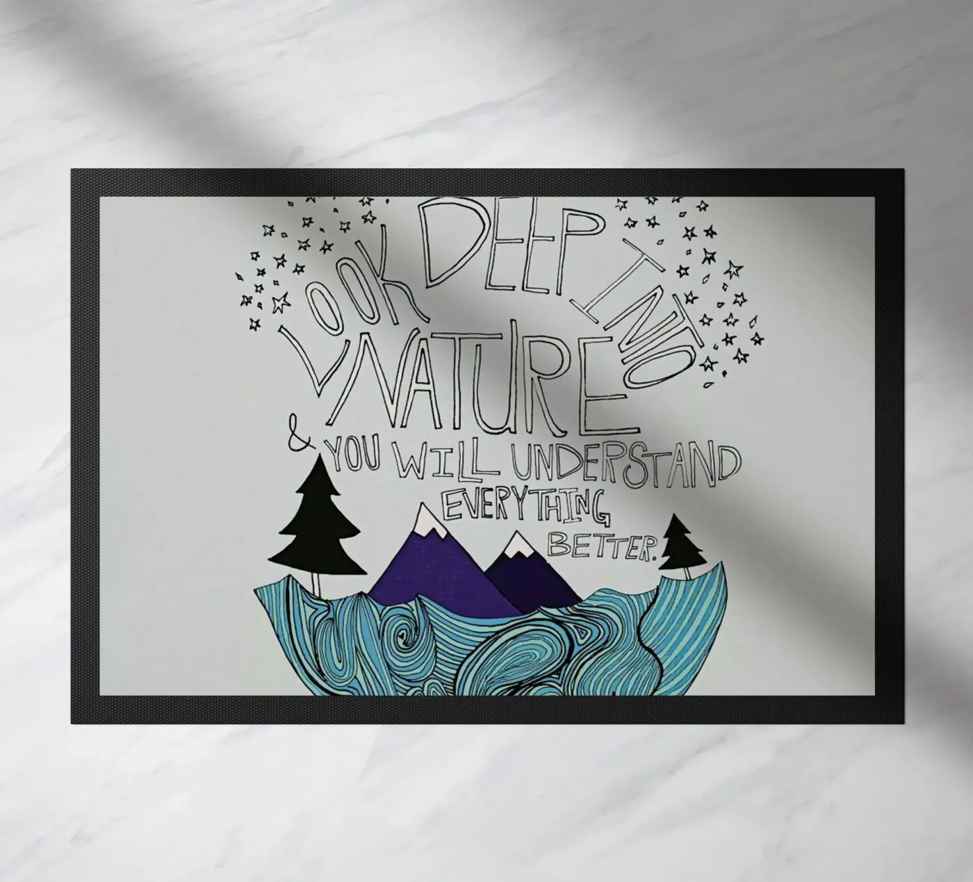 Einstein Nature doormat by Leah Flores