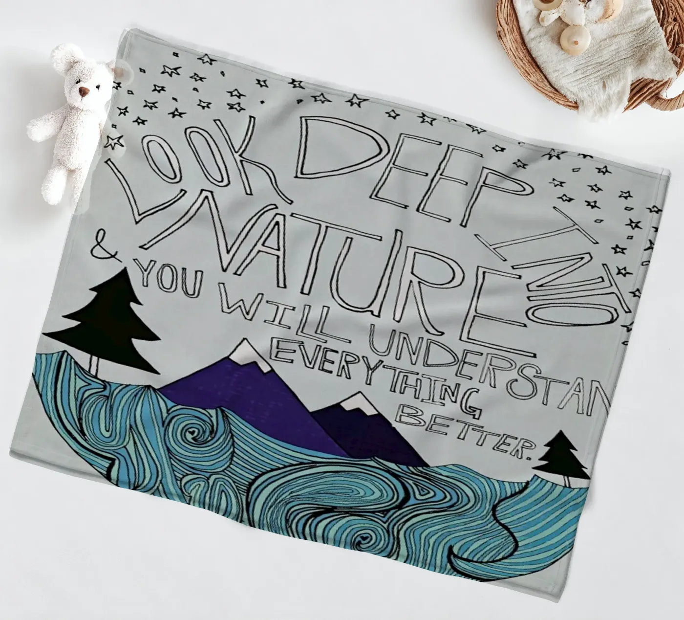 Einstein Nature Fleecedecke von Leah Flores