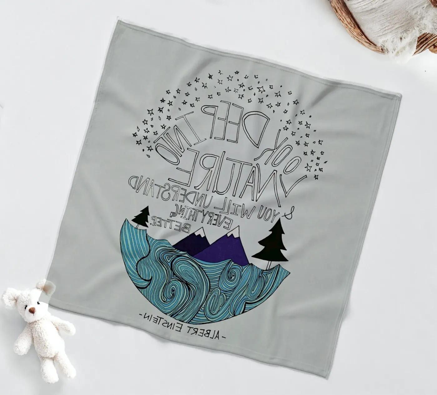 Einstein Nature Fleecedecke von Leah Flores