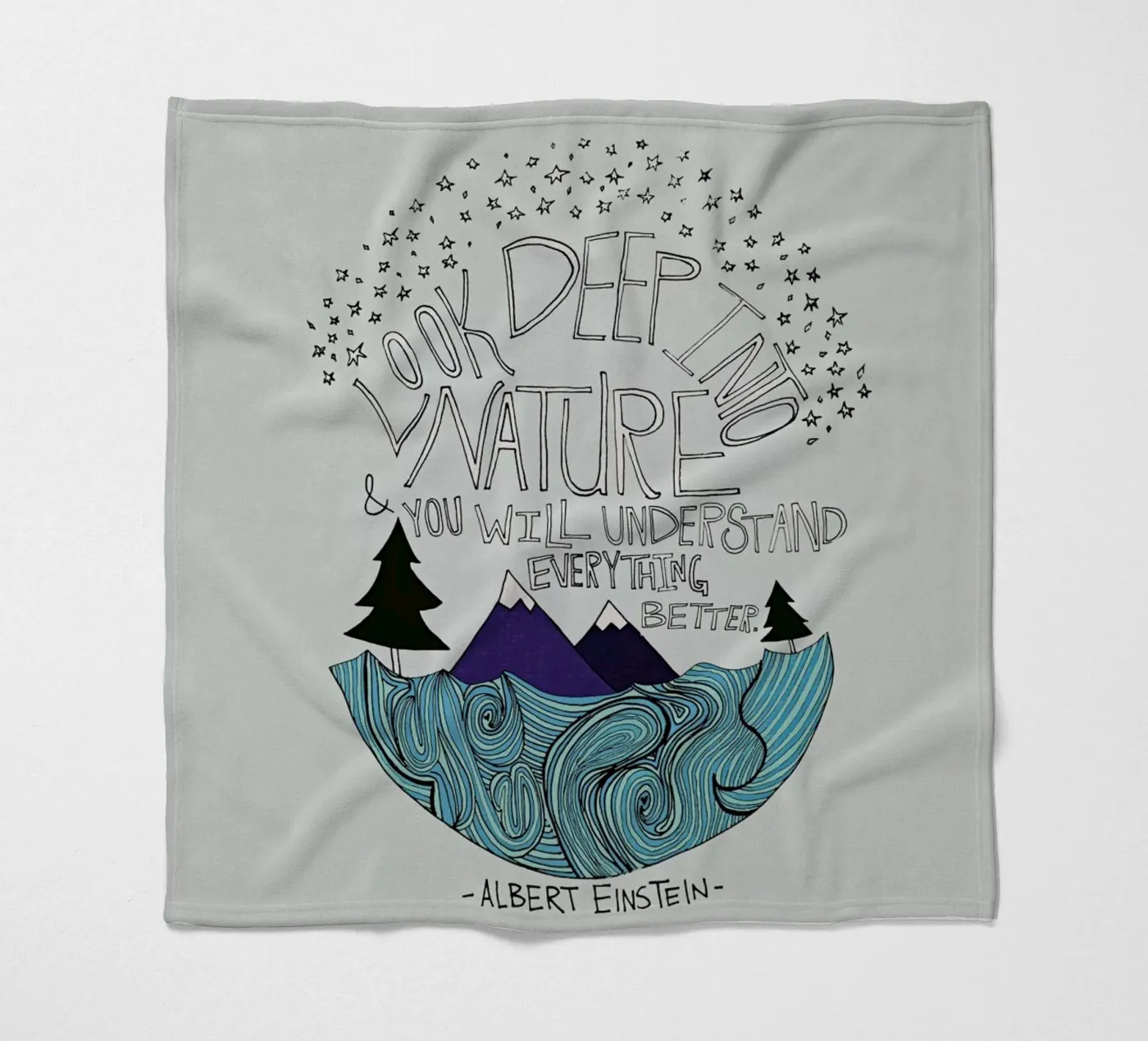 Einstein Nature Fleecedecke von Leah Flores