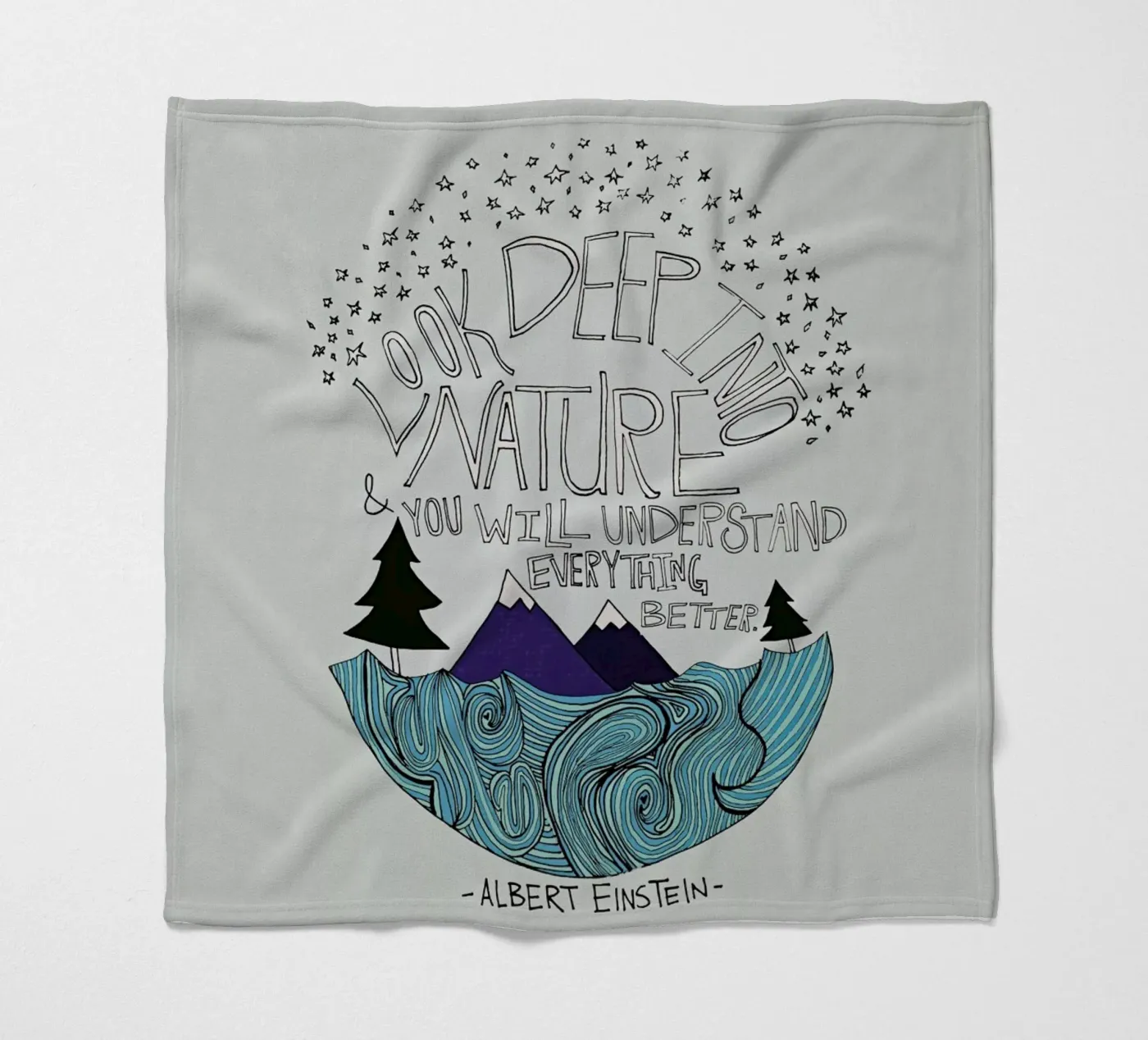 Einstein Nature Fleecedecke von Leah Flores