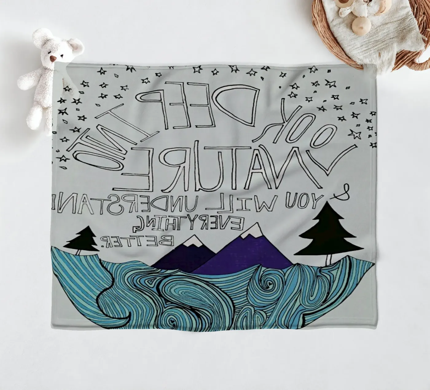 Einstein Nature Fleecedecke von Leah Flores