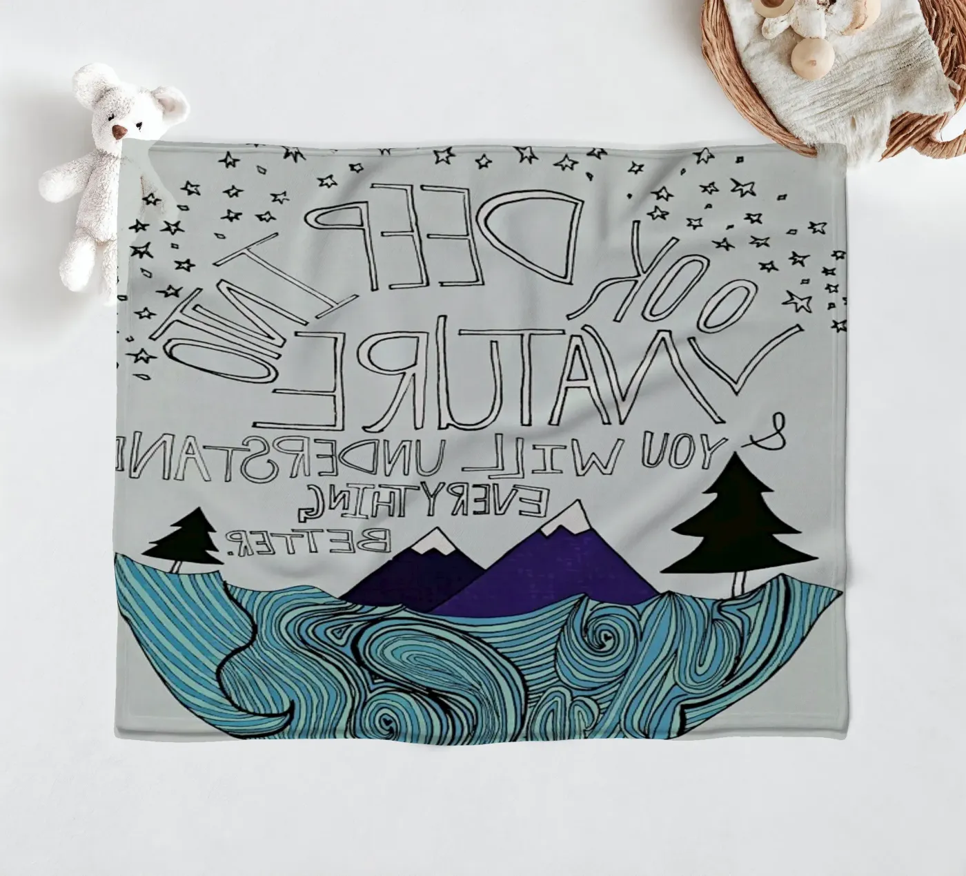 Einstein Nature Fleecedecke von Leah Flores