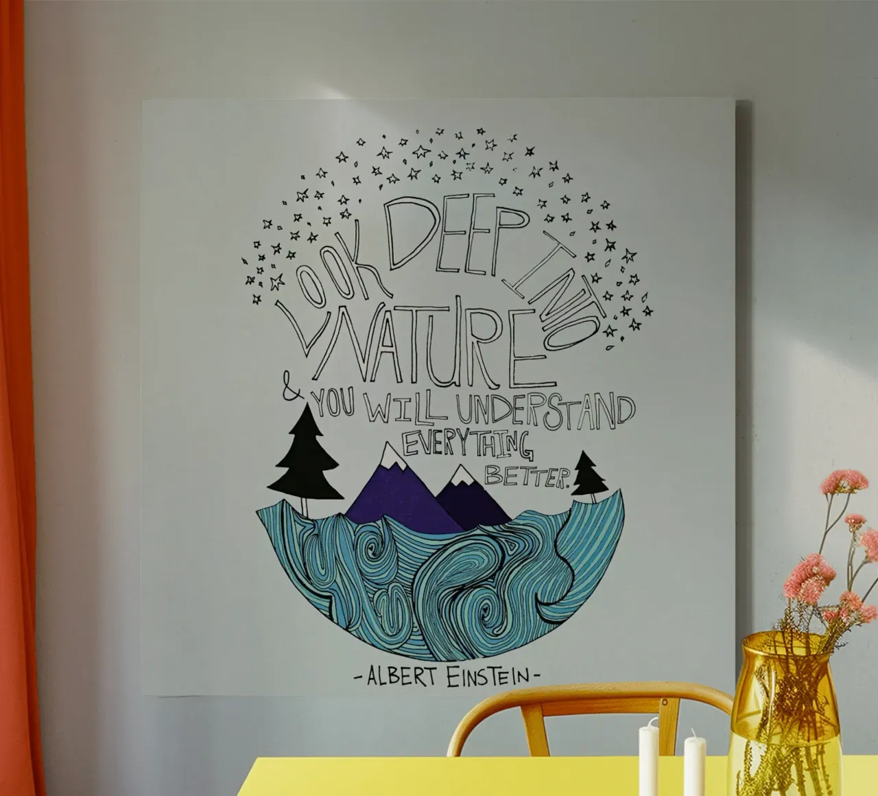 Einstein Nature tela con Cornice a cassetta da Leah Flores