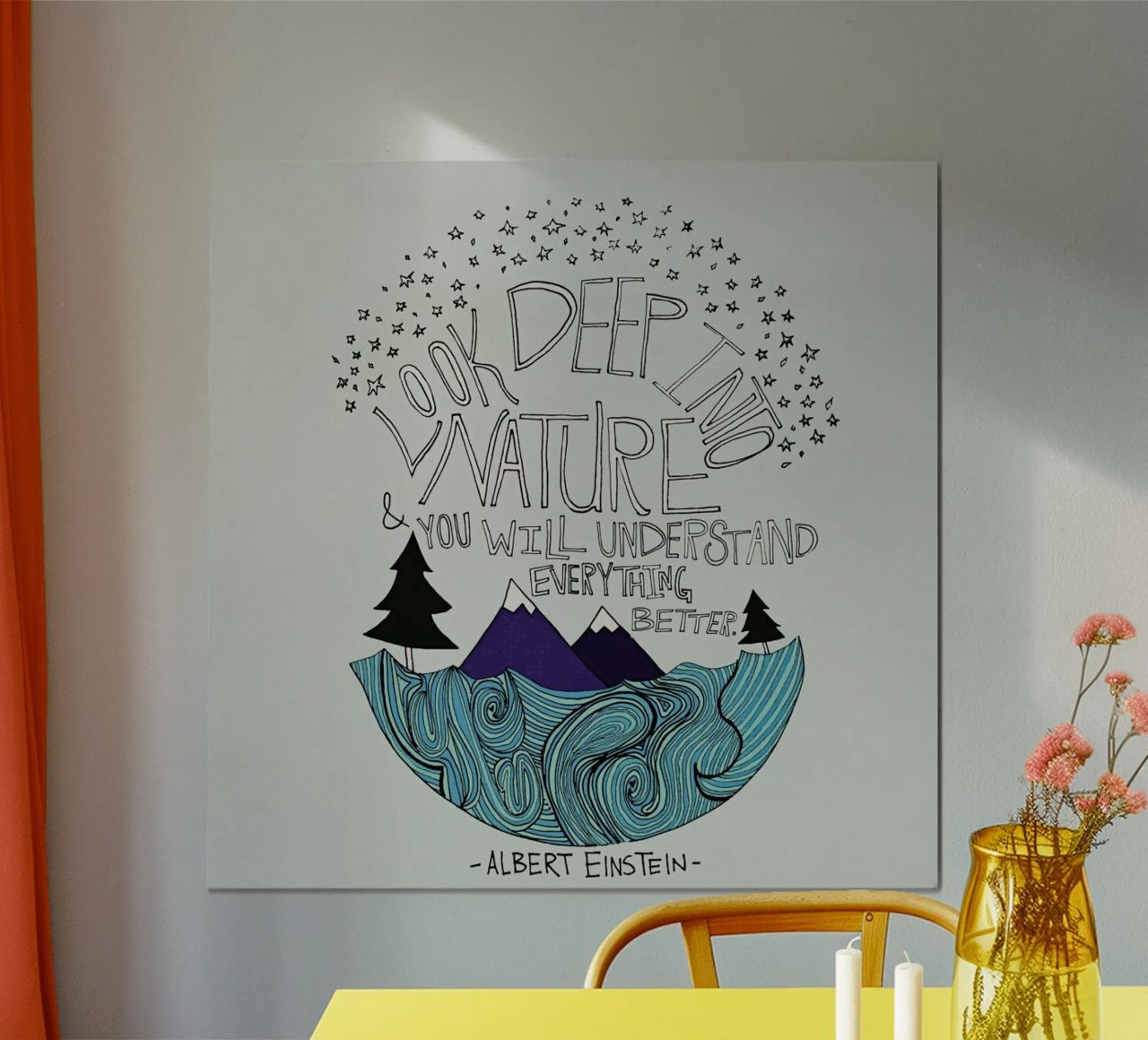 Einstein Nature poster avec cadre en plastique de Leah Flores