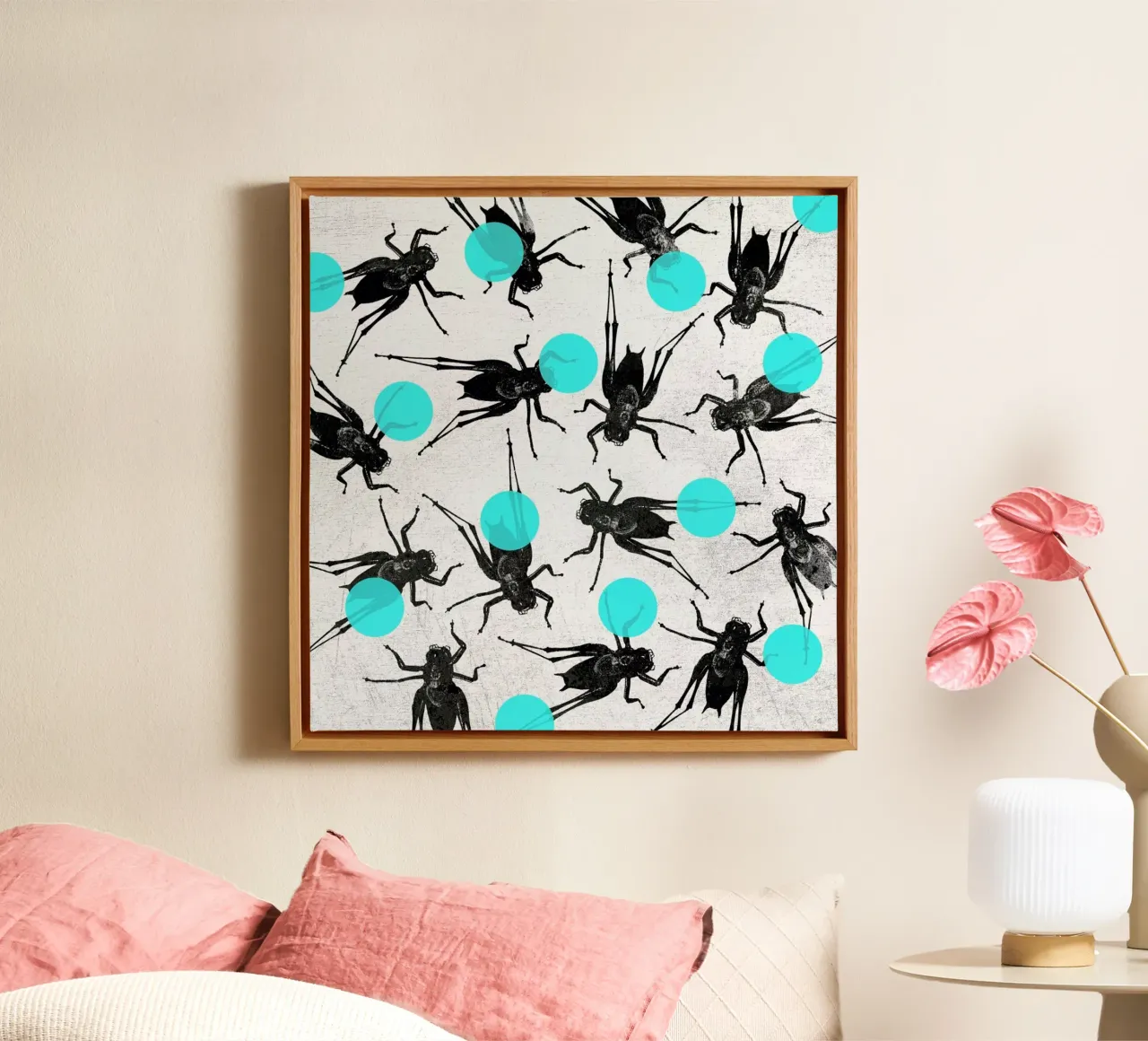 Grasshoppers and Dots tela da Elisabeth Fredriksson