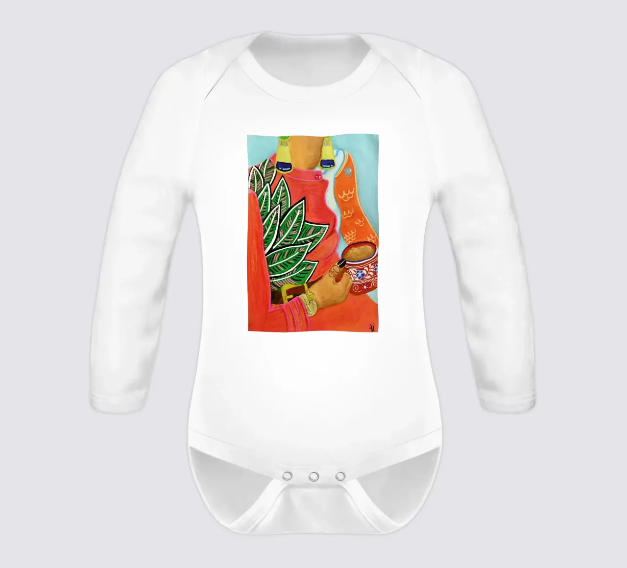 Chocolatito Caliente Langarm Babybody von Paloma Kua