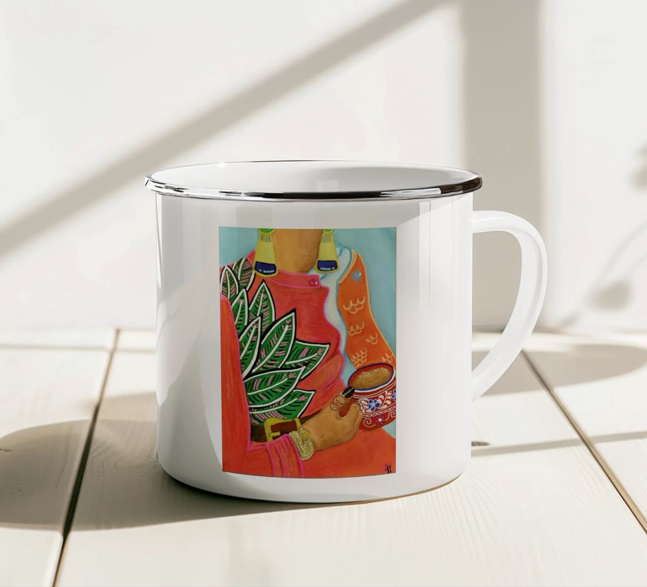 Chocolatito Caliente tazza in smalto da Paloma Kua