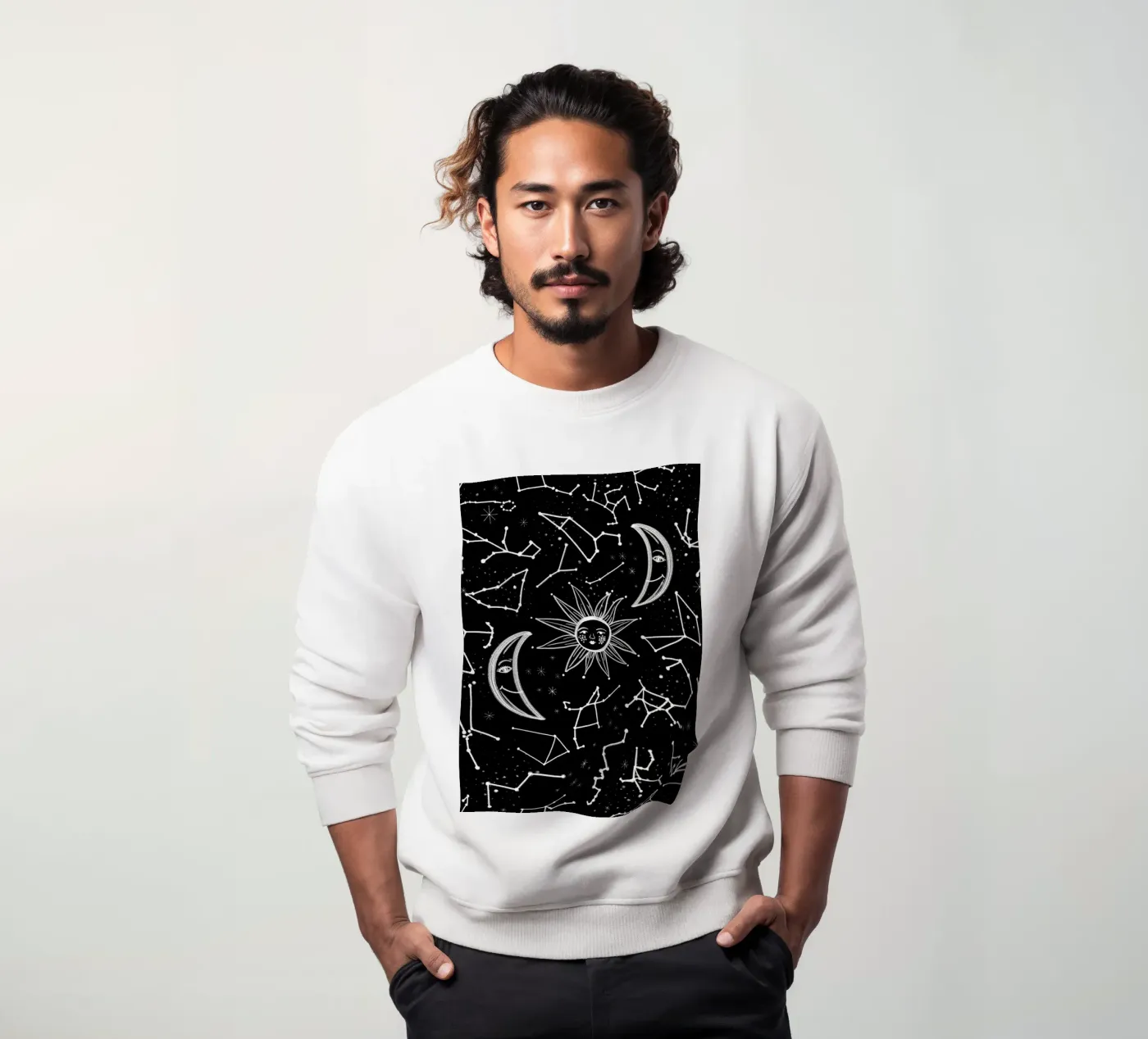 Motivo delle stelle celesti felpa da gulsengunel