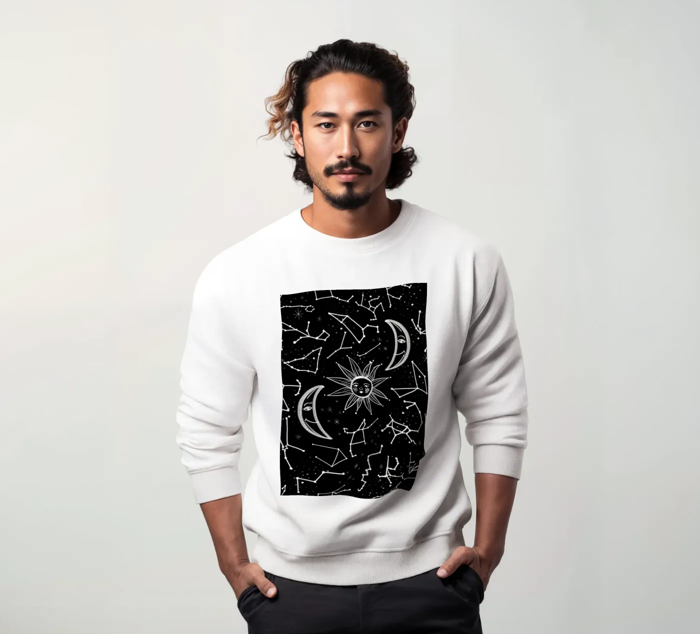 Motivo delle stelle celesti felpa da gulsengunel