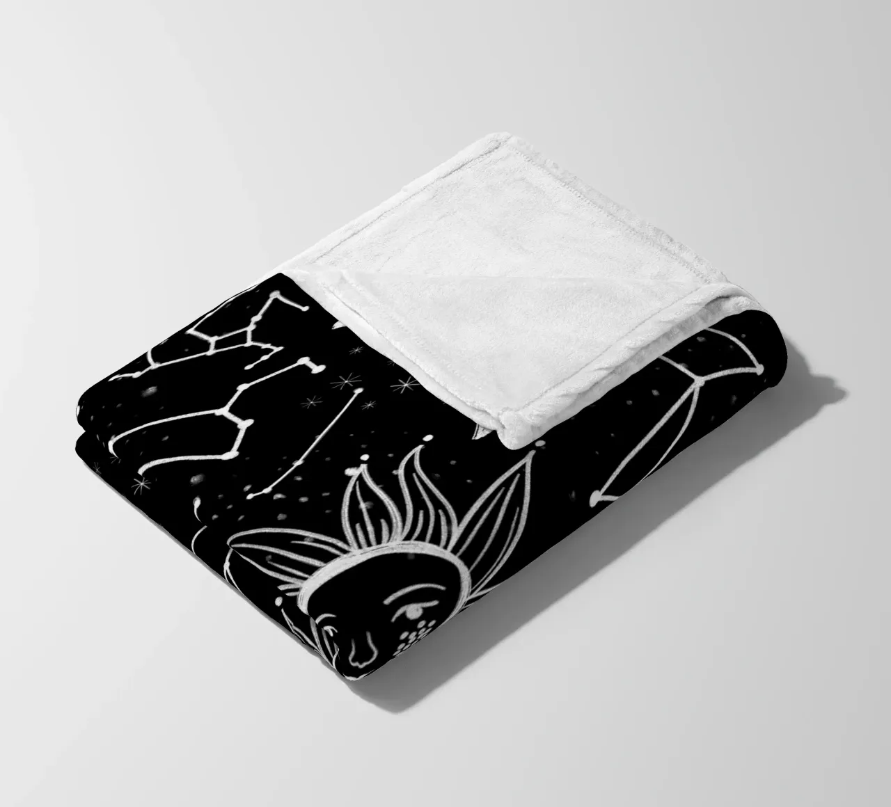 Celestial stars pattern fleece blanket by gulsengunel