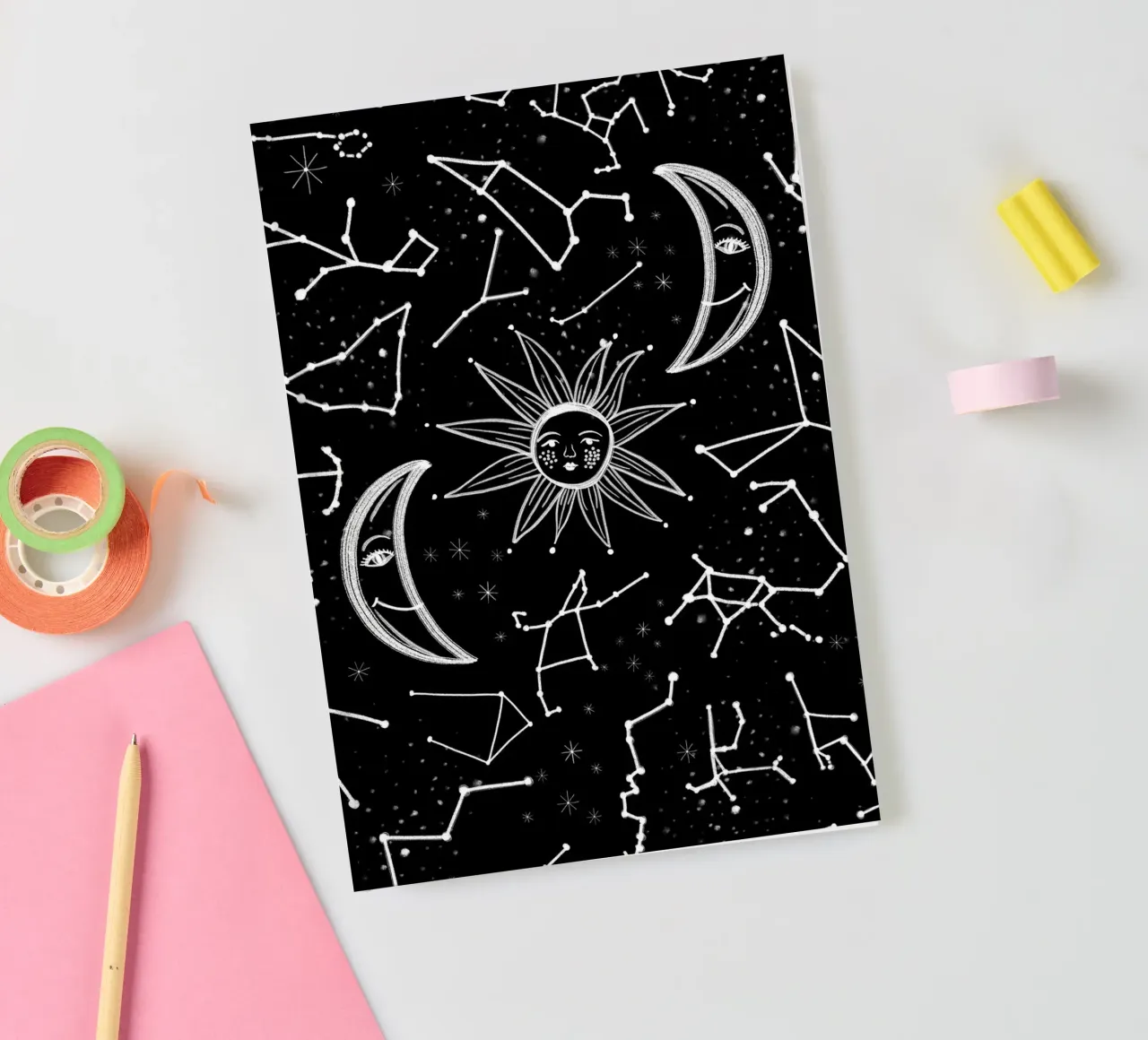 Celestial stars pattern notebook by gulsengunel