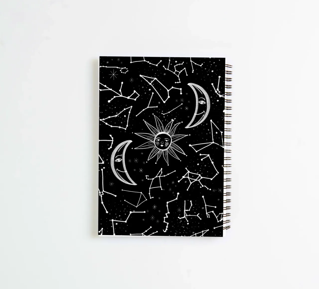 Celestial stars pattern spiral notebook by gulsengunel