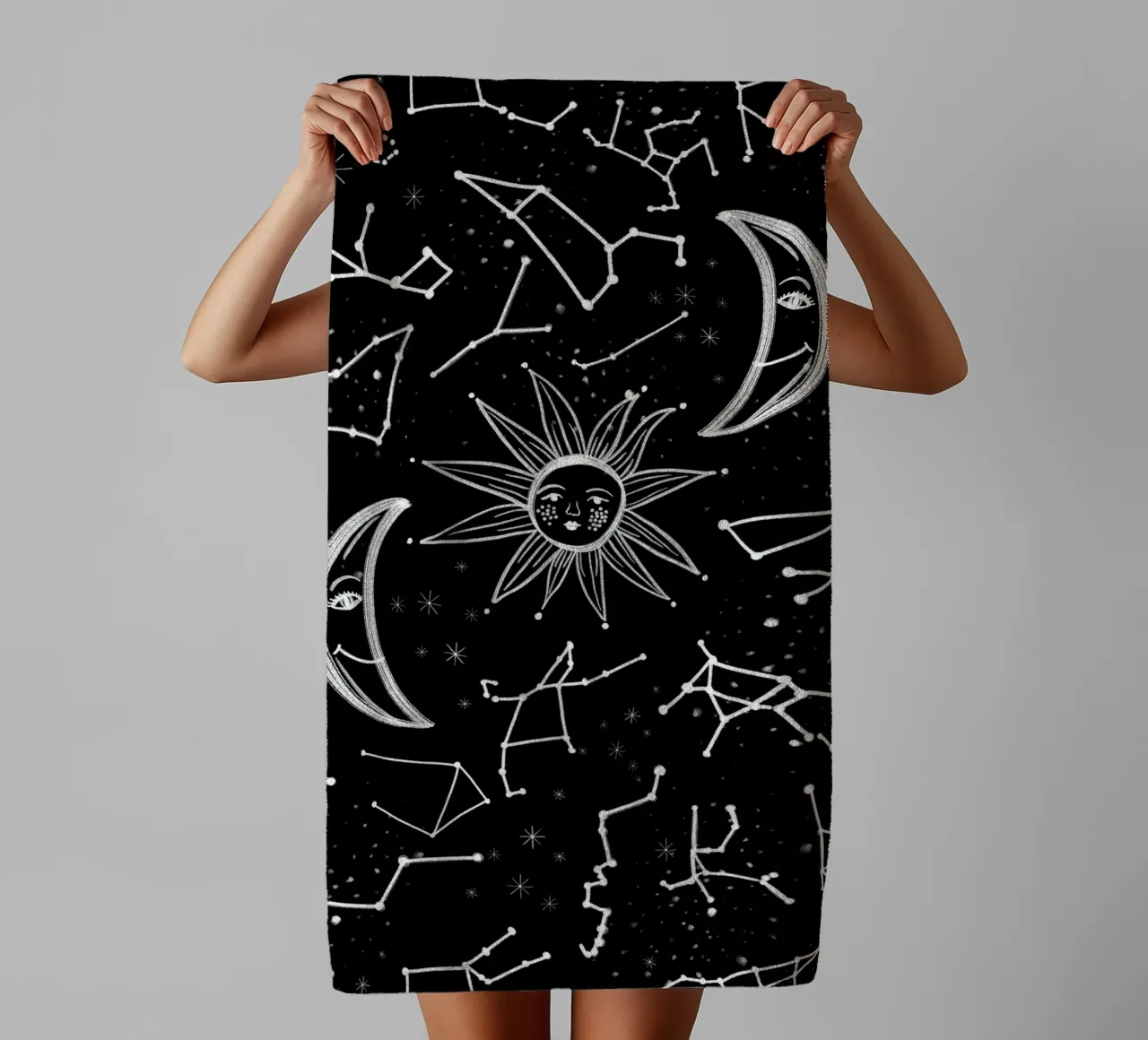 Celestial stars pattern towel by gulsengunel