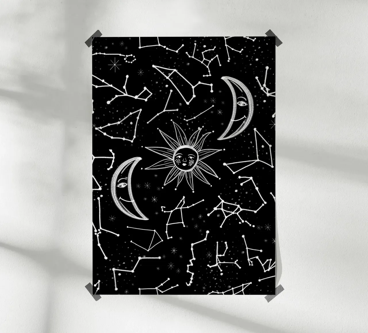 Celestial stars pattern poster by gulsengunel