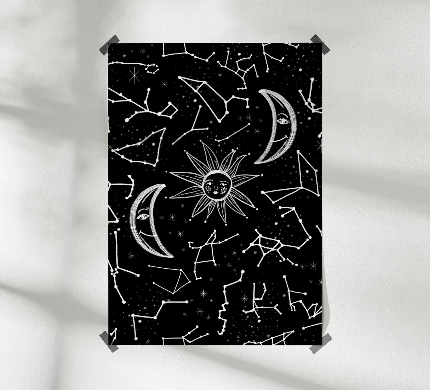 Celestial stars pattern poster by gulsengunel