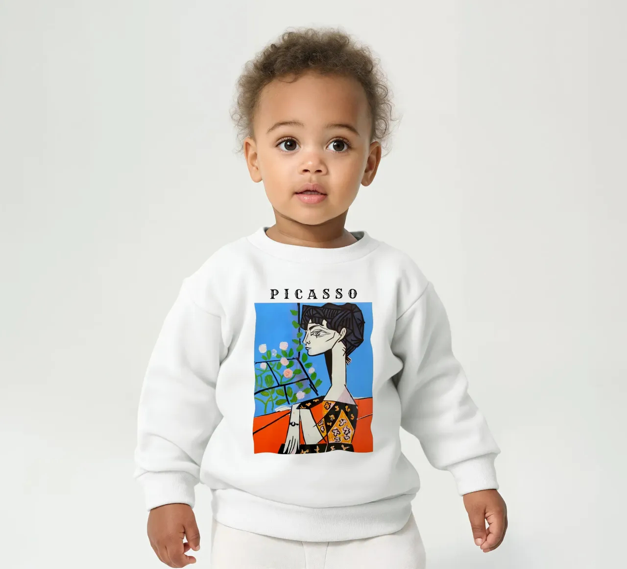 Ragazza con fiore in stile Picasso felpa neonato da careytowne1