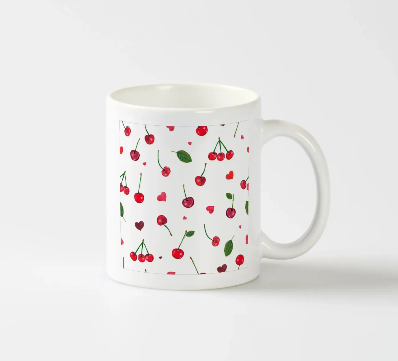 Ciliegie e cuoricini tazza in ceramica da gulsengunel