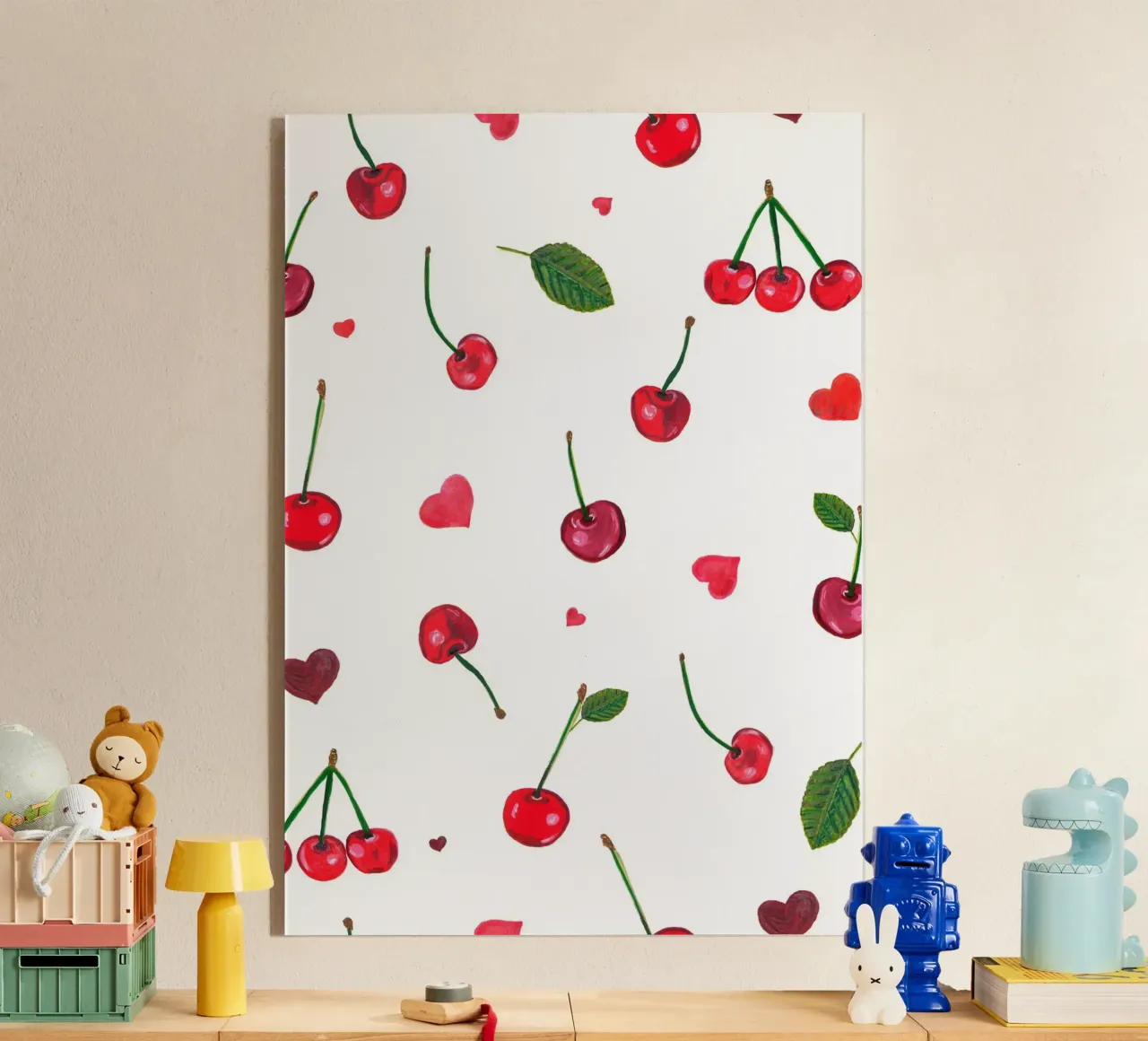 Cherries and cute hearts plexiglass da gulsengunel