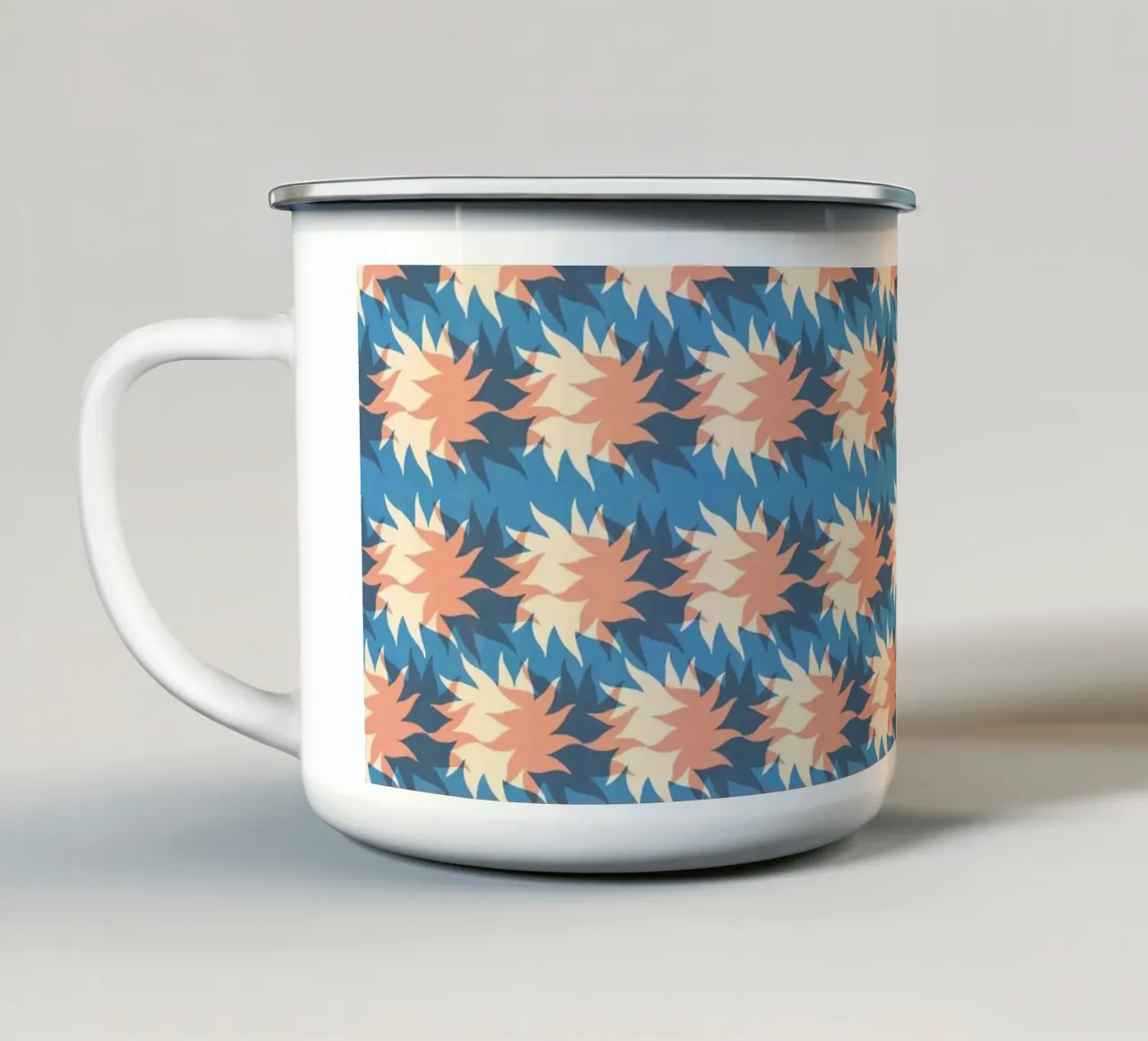 Cyrano Pattern No 01 enamel mug by treechild