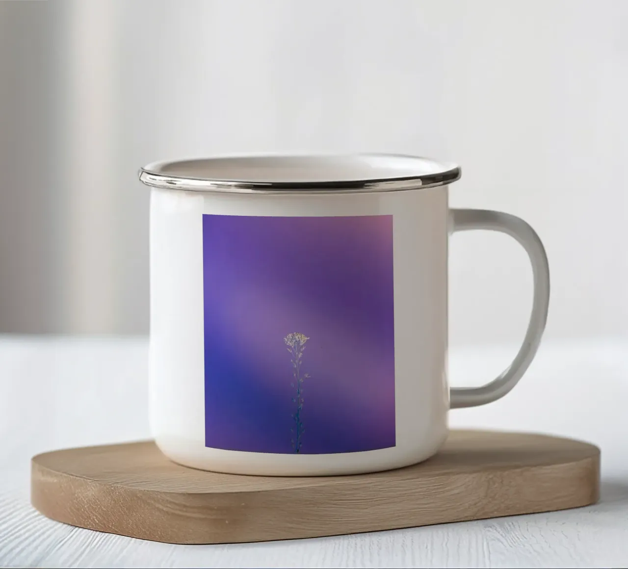 ritratto floreale tazza in smalto da cofa home