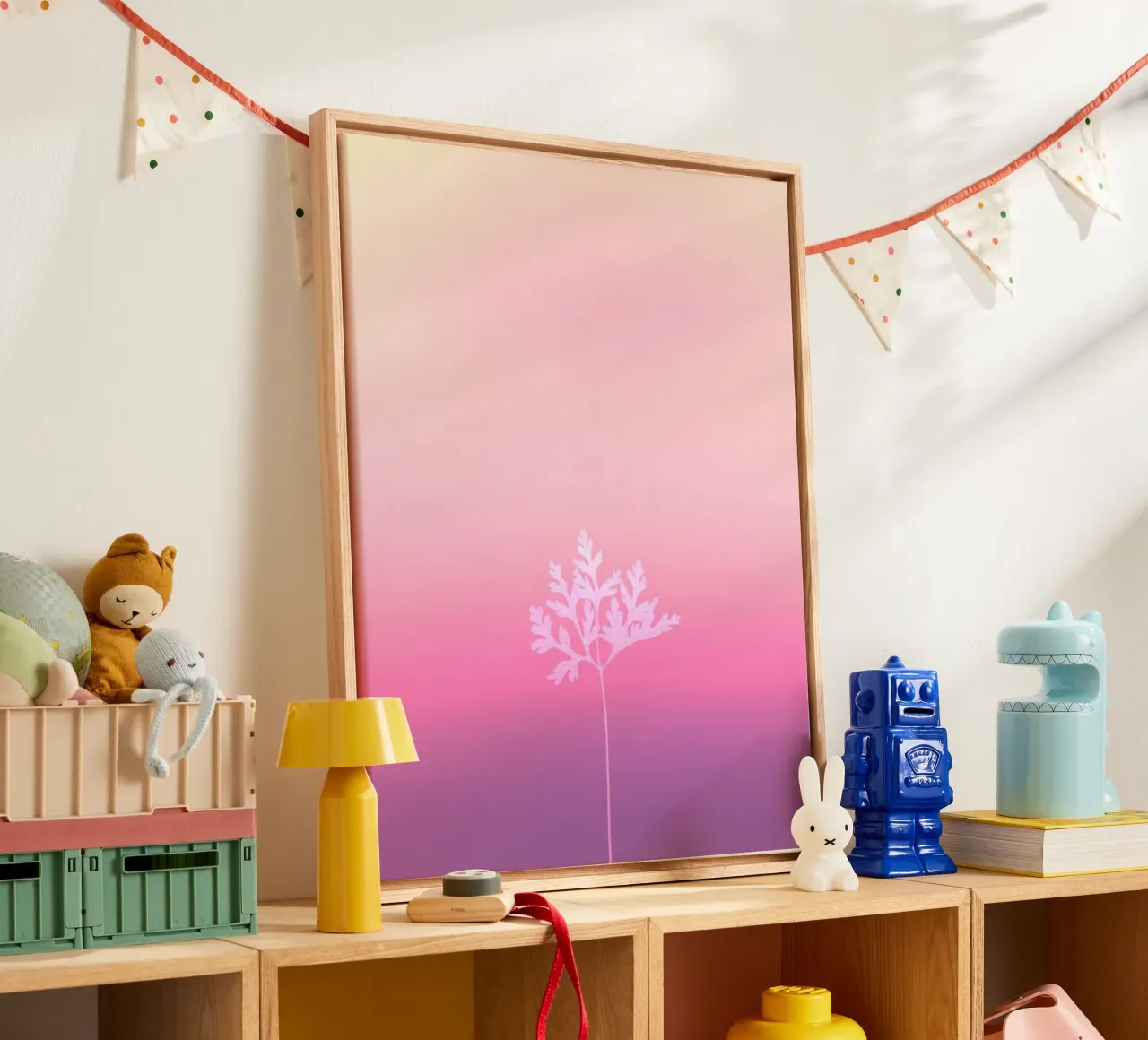 enkele bloem met kleurverloop canvas met Baklijst van cofa home