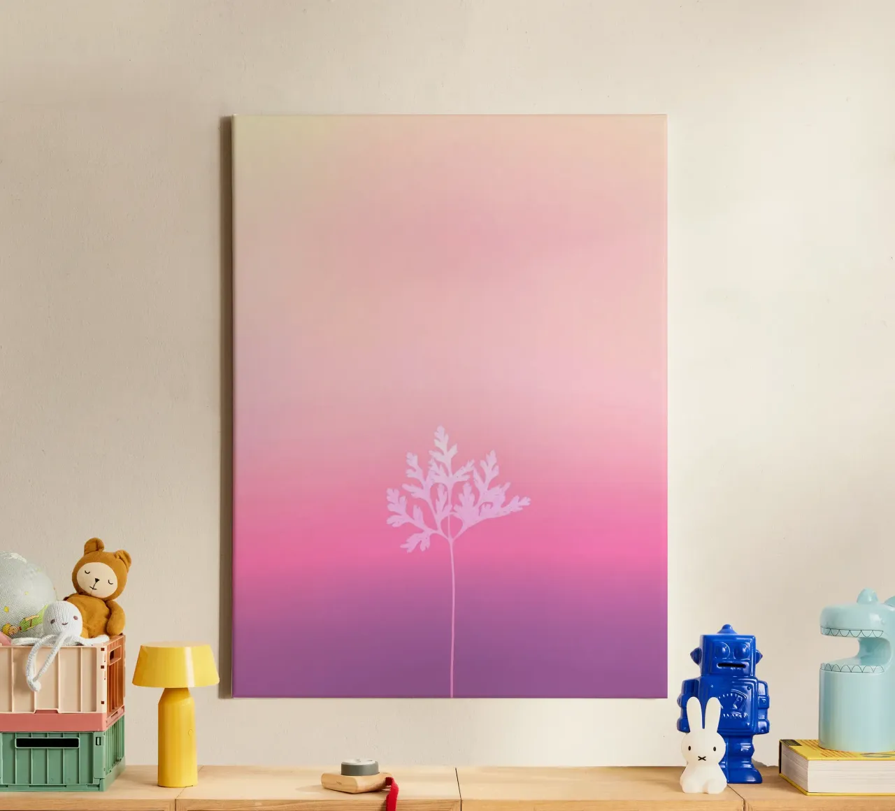 enkele bloem met kleurverloop canvas met Baklijst van cofa home